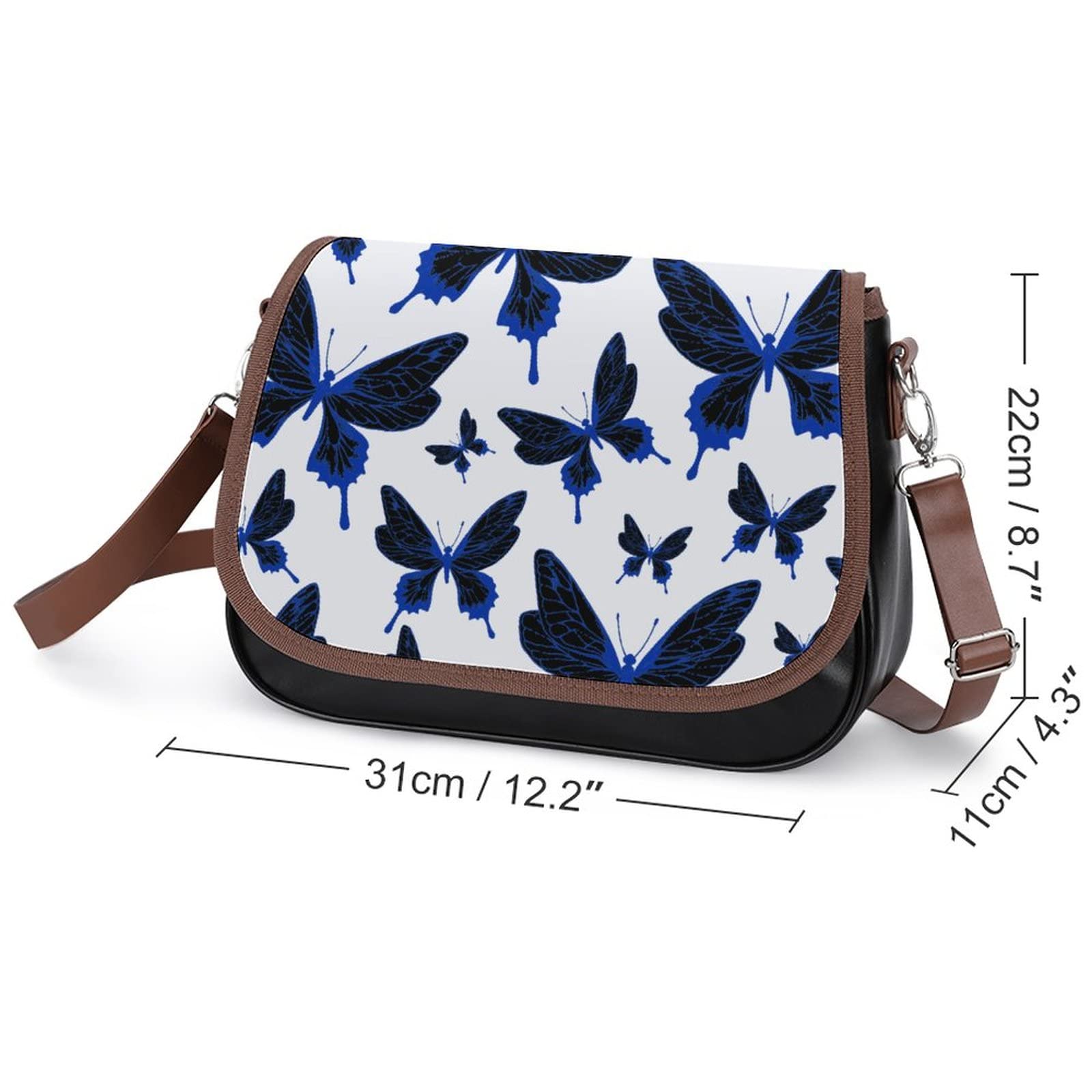 Stylish Medium Crossbody Bags for Women - Printed Shoulder Messenger Purse with Butterfly & Good Luck Design | Perfect for Work, Travel & Everyday Use