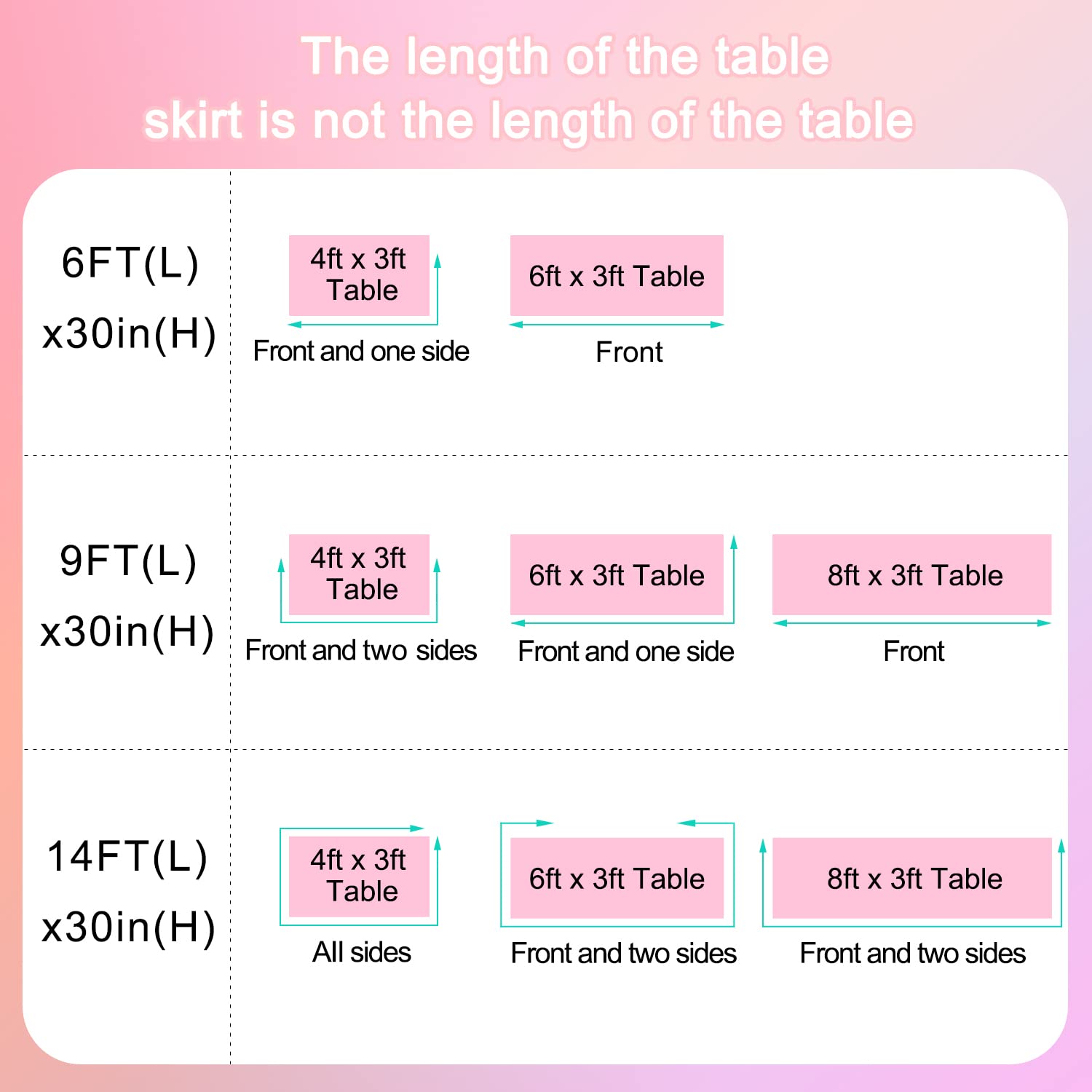 6ft Pink Tutu Tulle Table Skirt for Rectangle & Round Tables - Elegant Chiffon Tablecloth for 1st Birthday, Baby Shower, Girls Party & Cake Dessert Table Decor - Perfect for Weddings, Bridal Showers & Special Events
