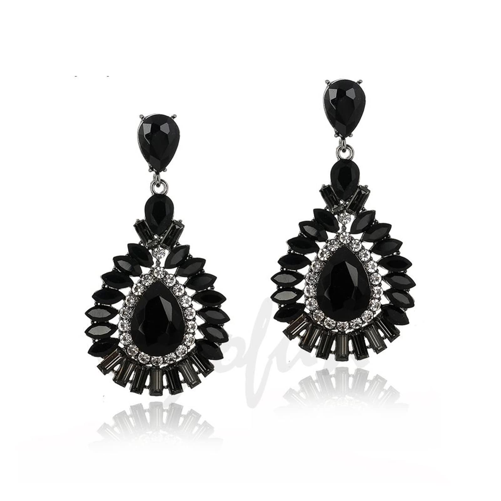 TOMYEUS Exaggerated Dangle Earrings for Women - Elegant Bridal Jewelry, Fashion Statement Gift for Her - Gold/Silver (Color 01) - Perfect for Weddings, Parties & Special Occasions