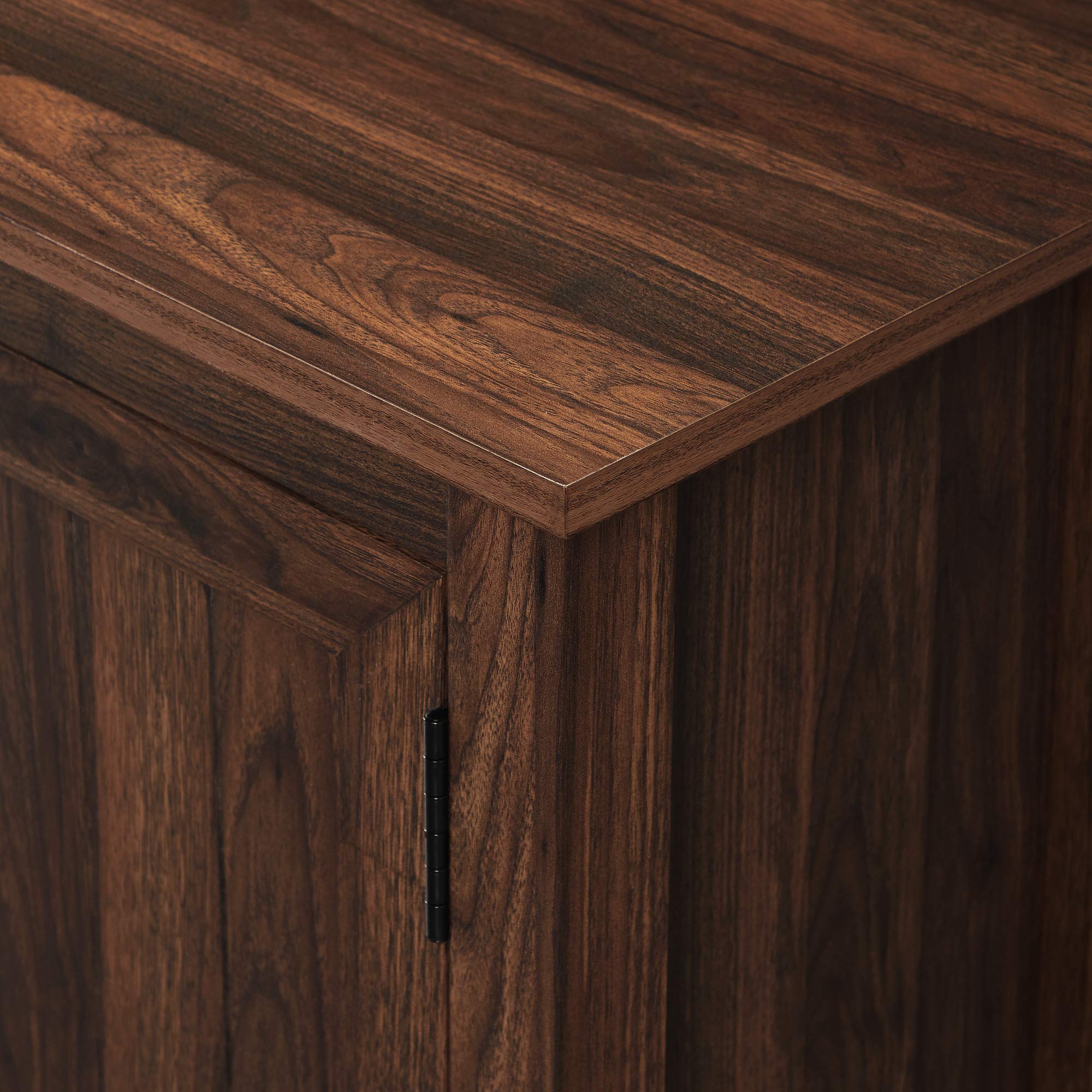 Walker Edison Ashbury Coastal Style Grooved Door TV Stand for 70-80 Inch TVs, Dark Walnut - Perfect for Living Rooms, Bedrooms & Coastal-Themed Home Decor