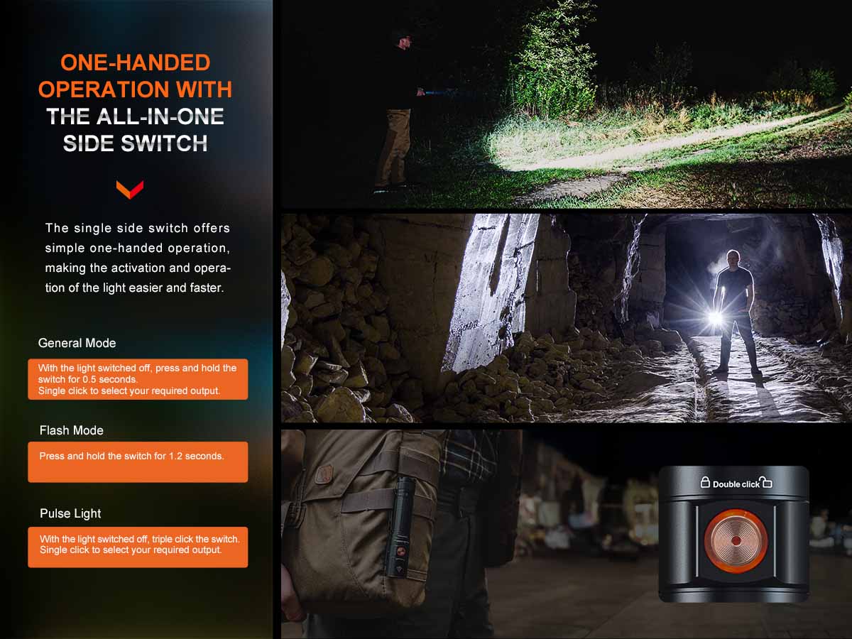 Fenix E28R V2.0 Rechargeable Flashlight - 1200 Lumens, USB-C Charging, Compact EDC Light for Camping, Hiking & Emergency Use