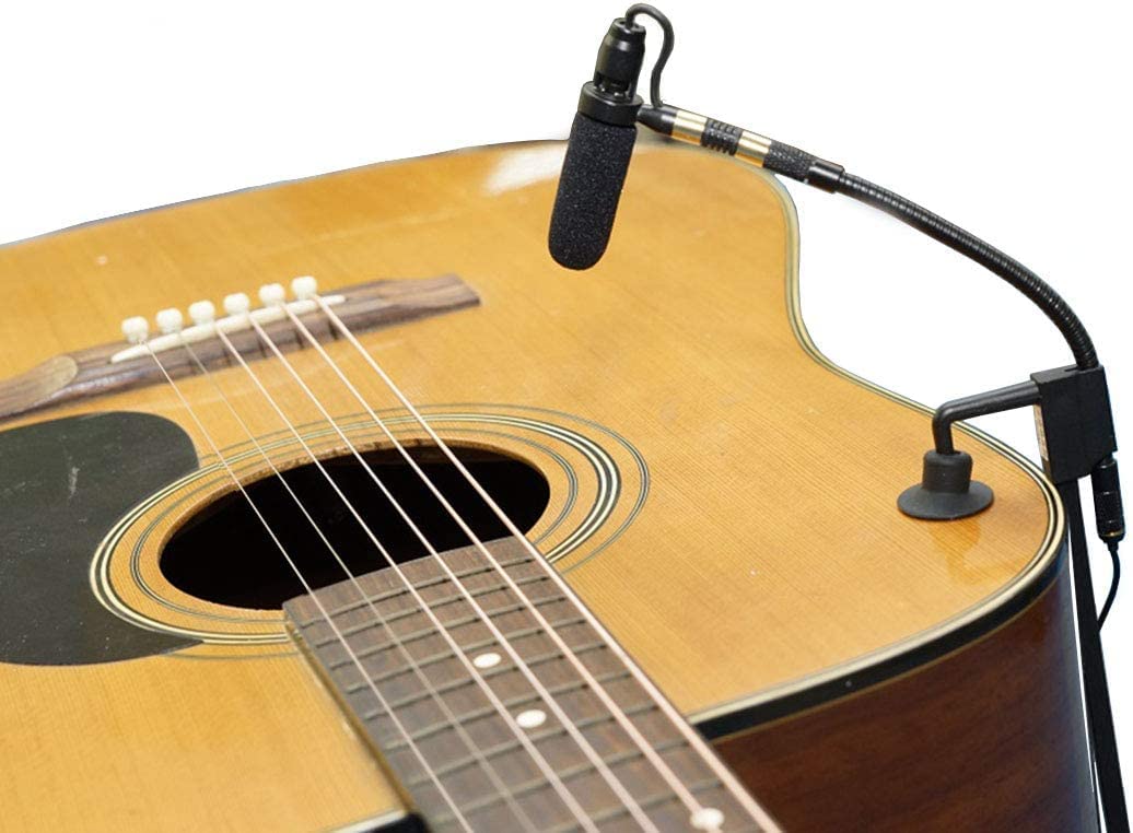 PMMB19-TA3-GT Professional Clip-On Instrument Microphone for Guitar, Violin & Banjo - Includes 5 Adapters & Secure Mount - Perfect for Live Performances, Studio Recording & Stage Shows