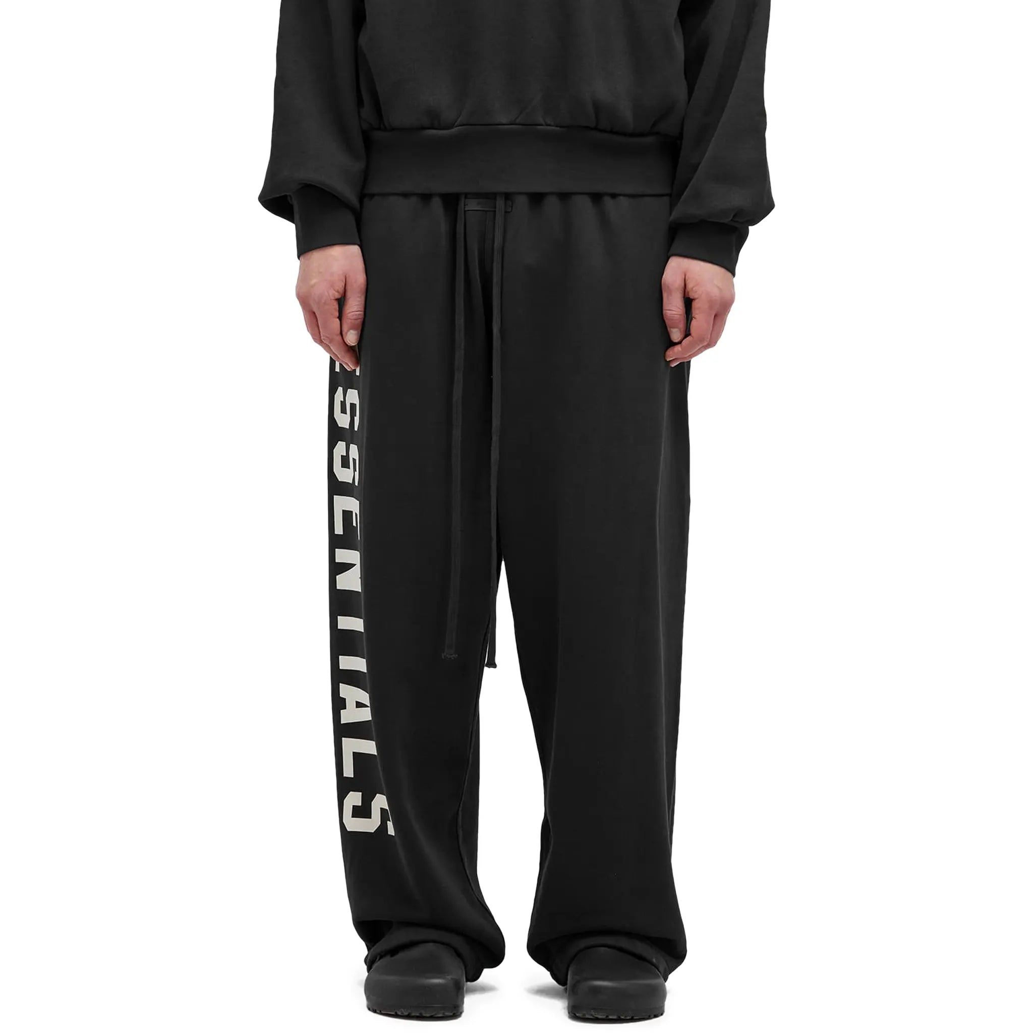 Fear of God Essentials Heavy Fleece Relaxed Fit Sweatpants for Men - Black Comfortable Lounge Pants for Casual Wear, Home & Gym