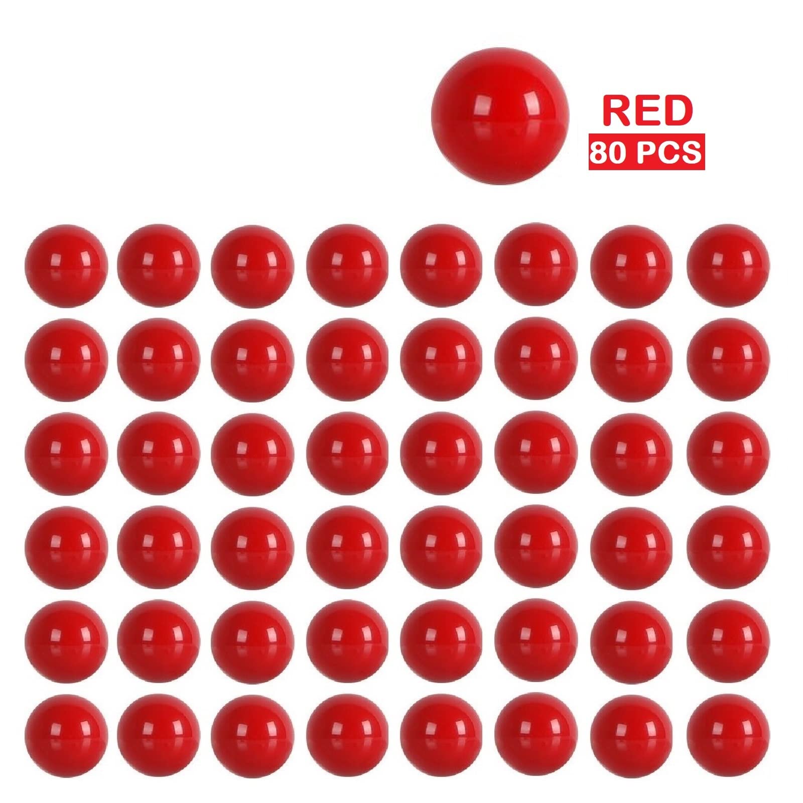 80pcs 14mm Acrylic Chinese Checker Game Replacement Balls - Colorful Game Marbles for Aggravation, Traditional Board Games & Marble Shooting (Red) - Perfect for Family Game Nights, Kids Playtime & Classic Strategy Games