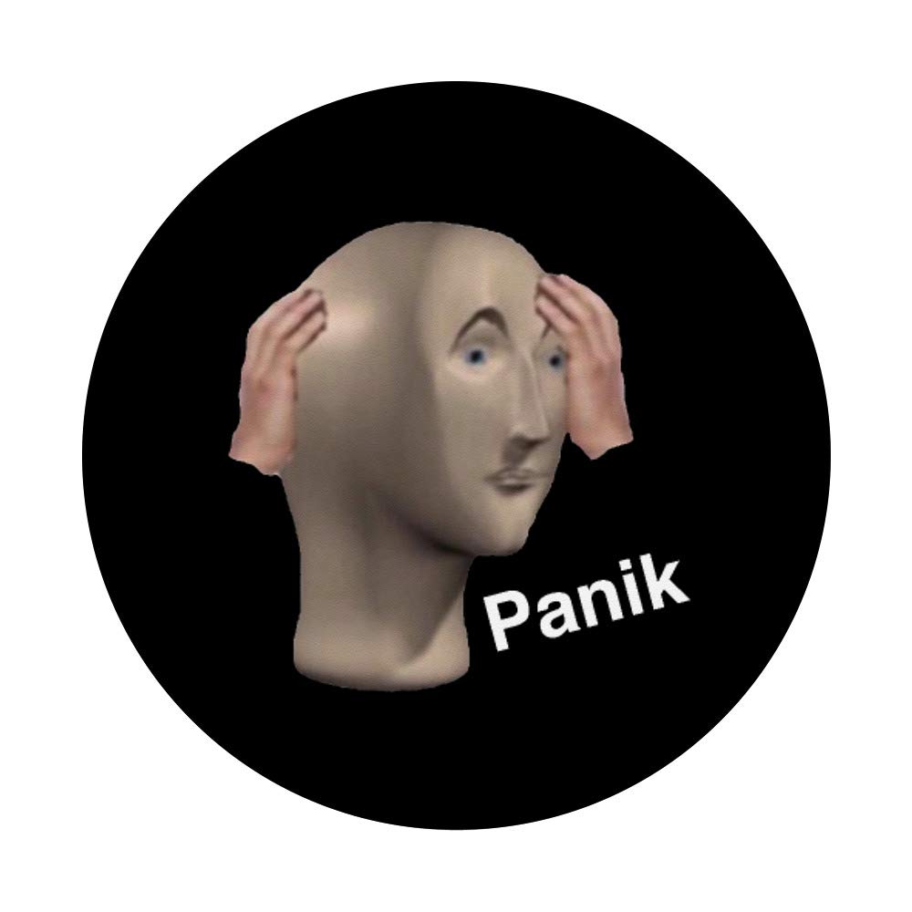 Panik Kalm Meme Man Panic PopSockets PopGrip - Swappable Phone & Tablet Grip for Stress Relief | Perfect for Work, School & Daily Use