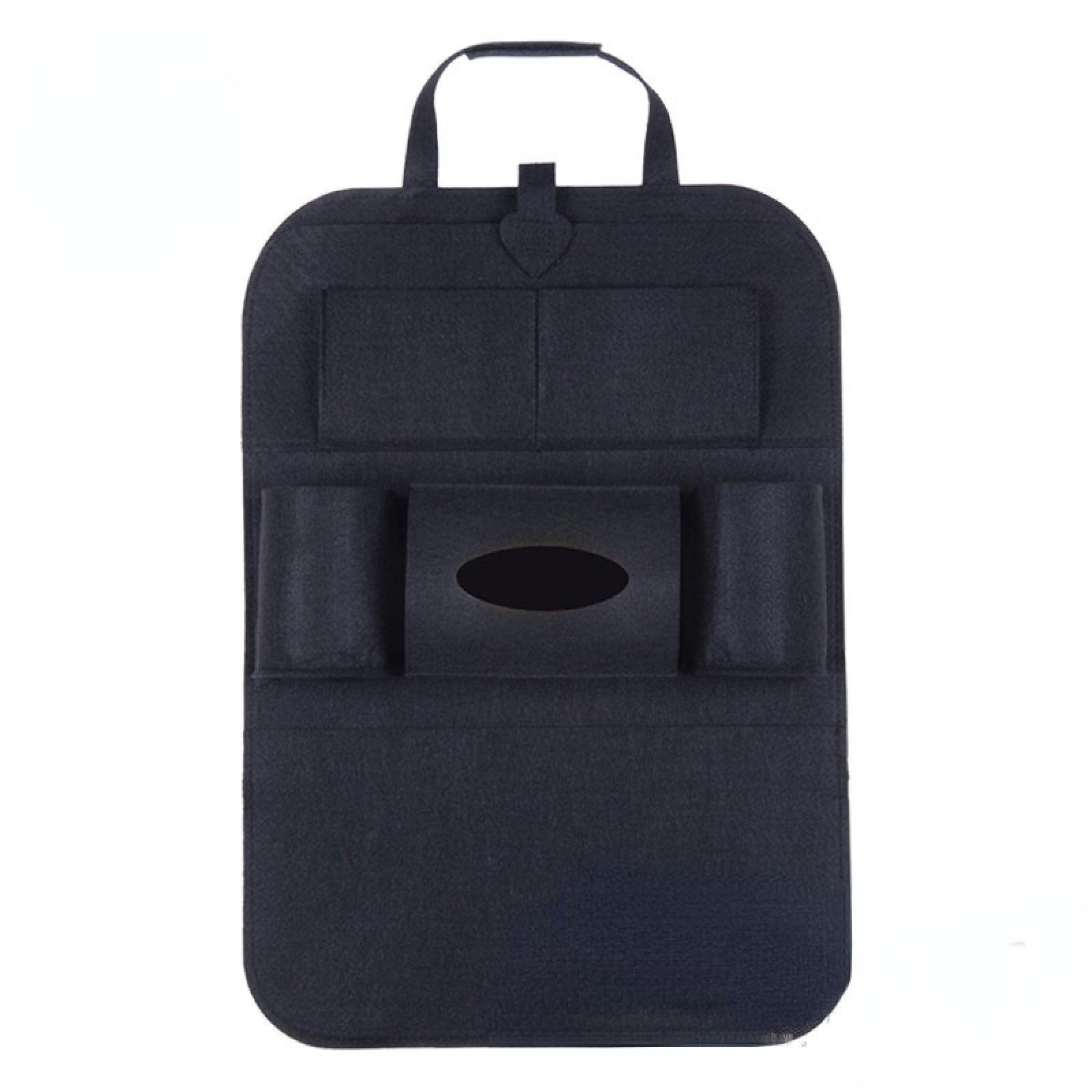 EWTY Car Seat Storage Hanging Bag - 40x56cm Felt Organizer for Car Interior Accessories | Perfect for Road Trips, Baby Supplies & Vehicle Organization (Black)
