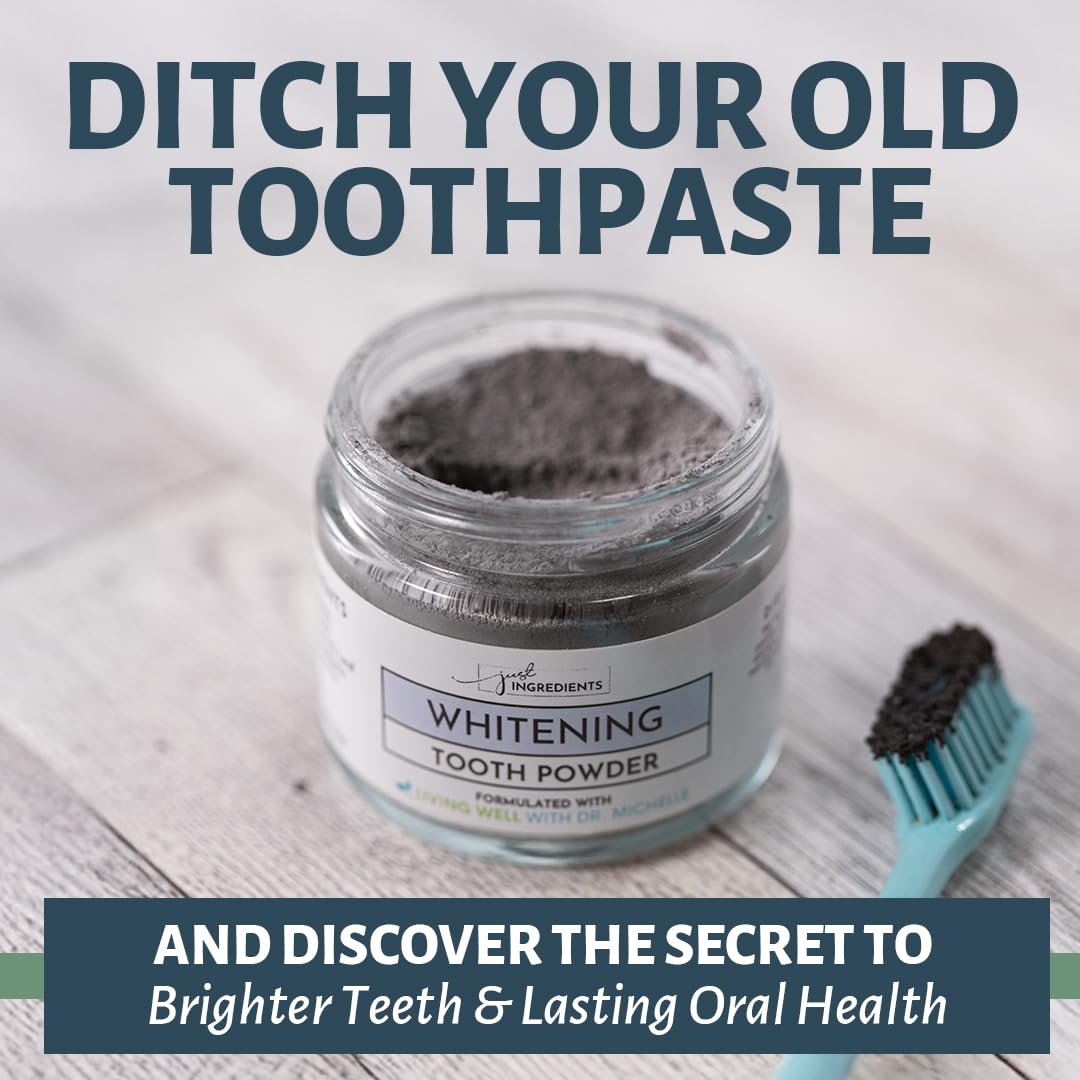 Dr. Michelle's Remineralizing & Whitening Tooth Powder with Hydroxyapatite - Cool Mint Flavor for Stronger, Healthier Teeth | Natural Teeth Strengthening & Protection | Perfect for Daily Oral Care & Smile Enhancement