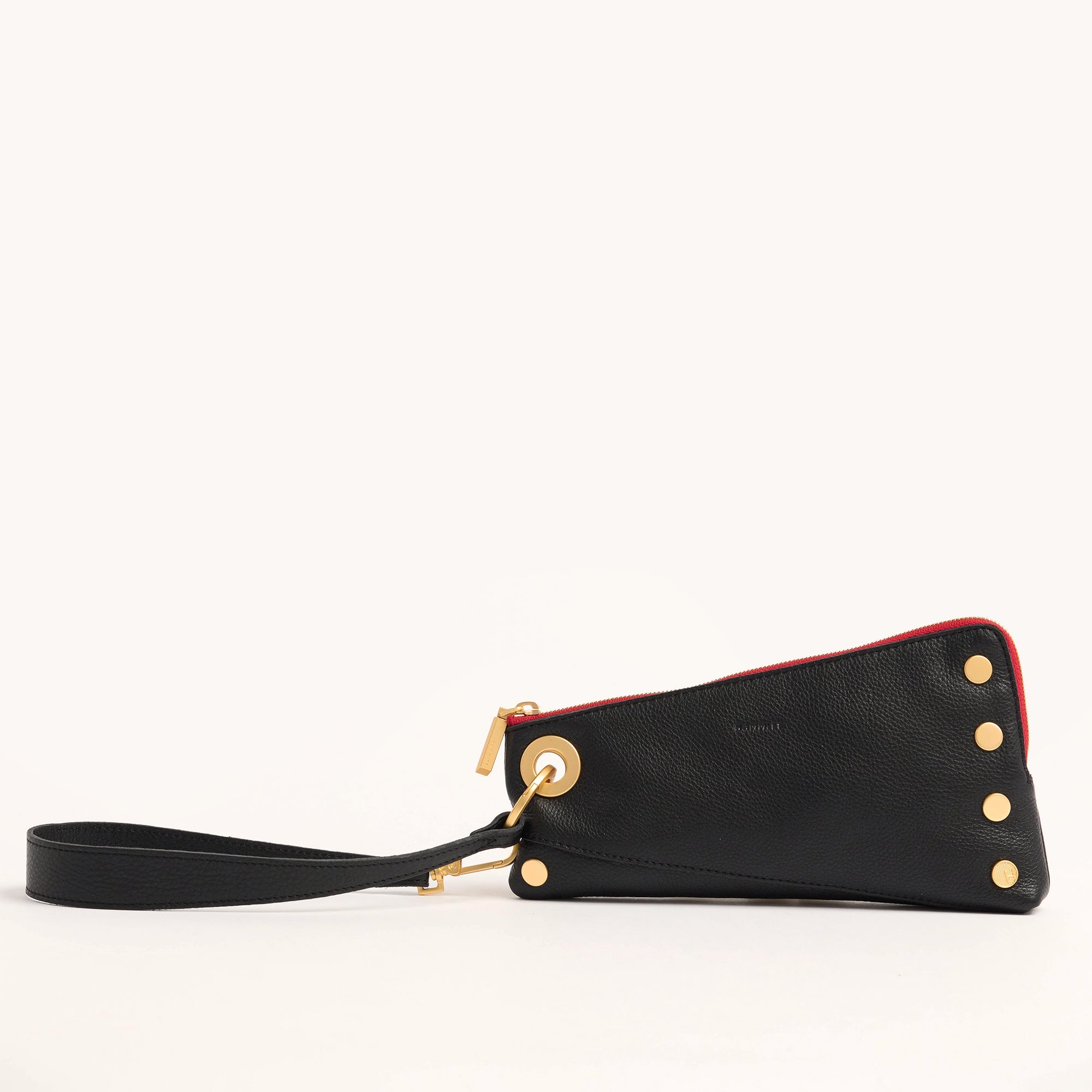 Nash Pochette Handbag - Black with Brushed Gold Red Zip Closure | Stylish Crossbody Bag for Women, Perfect for Parties, Dates & Everyday Use