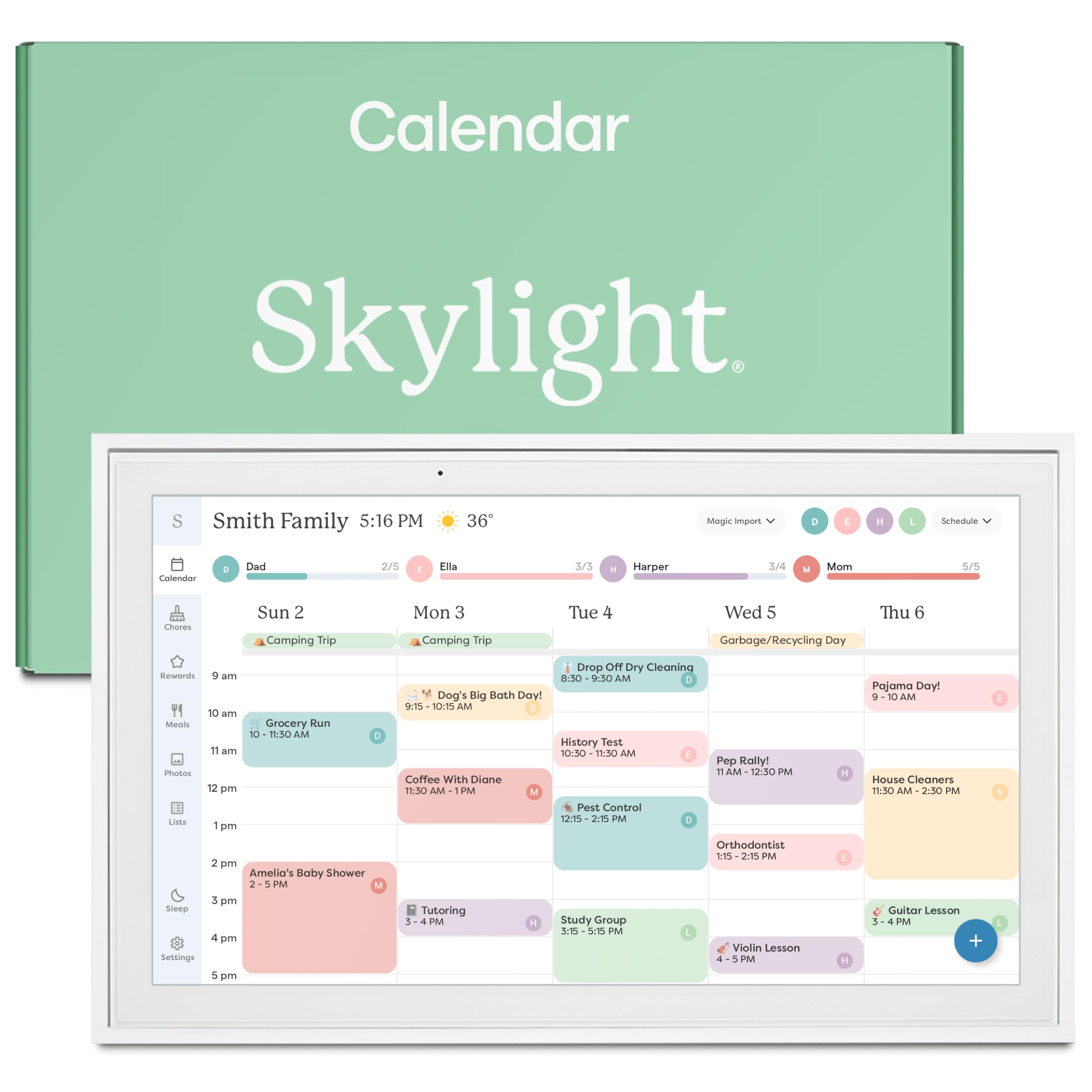 Skylight Calendar: 15-inch Digital Family Organizer with Smart Touchscreen – Interactive Wall-Mounted Display for Schedules & Chore Charts | Perfect for Home, Office & School Planning in 2025 | Includes Wall Mount & Planner Features