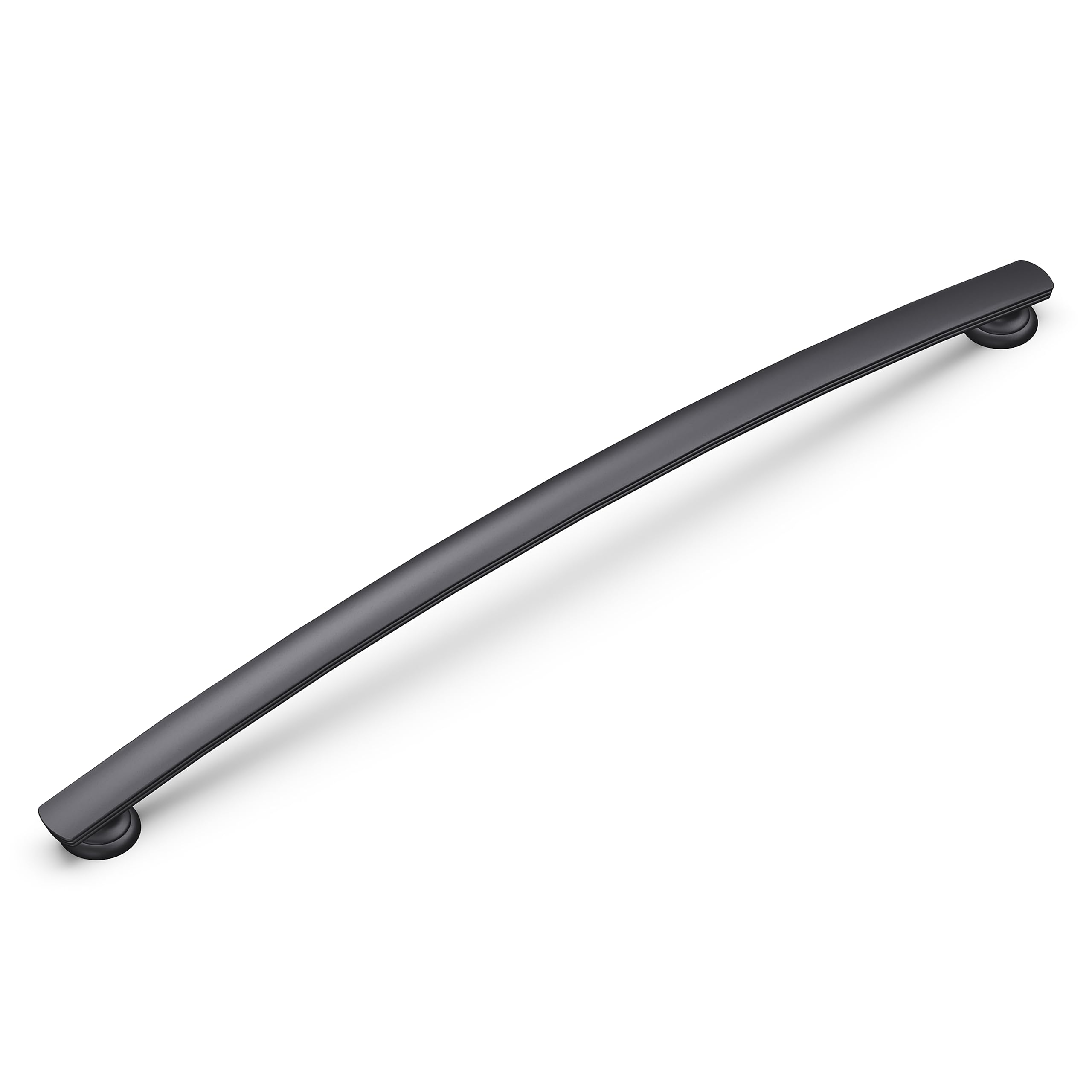 Premium 5-Pack Hickory Hardware Solid Core Kitchen Cabinet Pulls - 12 Inch Hole Center Matte Black Handles for Cabinets, Doors & Dressers | American Diner Collection | Ideal for Modern Kitchens, Bathroom Vanities & Office Furniture