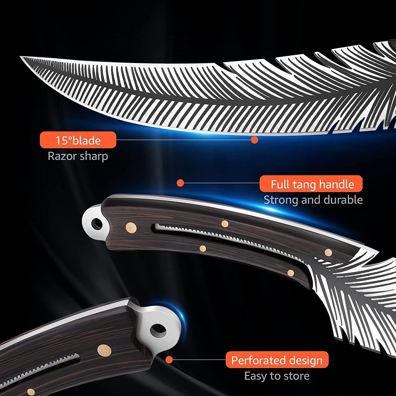 Premium Huusk Japanese Hand-Forged Viking Knife - High Carbon Steel Butcher & Boning Knife for Meat Cutting, Professional Chef Knife with Sheath - Perfect for Kitchen, Camping, BBQ & Gifts for Dad, Husband & Cooks