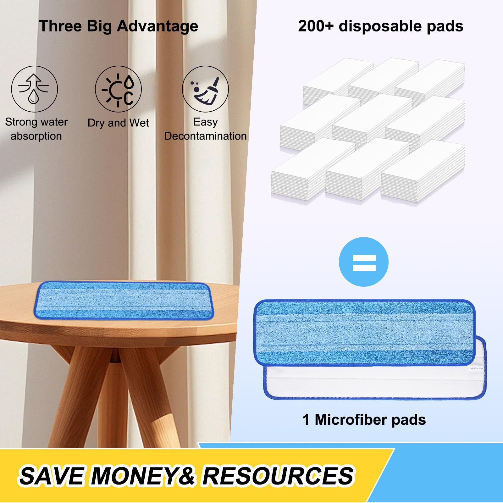 8 Pack Microfiber Spray Mop Replacement Heads - Reusable Wet/Dry Refills for Bona Hardwood Floors - 18