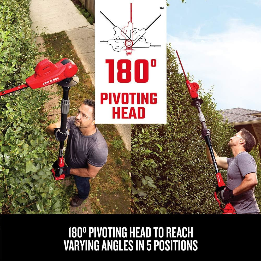 CRAFTSMAN CMCPHT818D1 20V MAX* Cordless Pole Hedge Trimmer, 18-Inch Blade - Refurbished with Full Warranty - Perfect for Landscaping, Tree Trimming & Garden Maintenance
