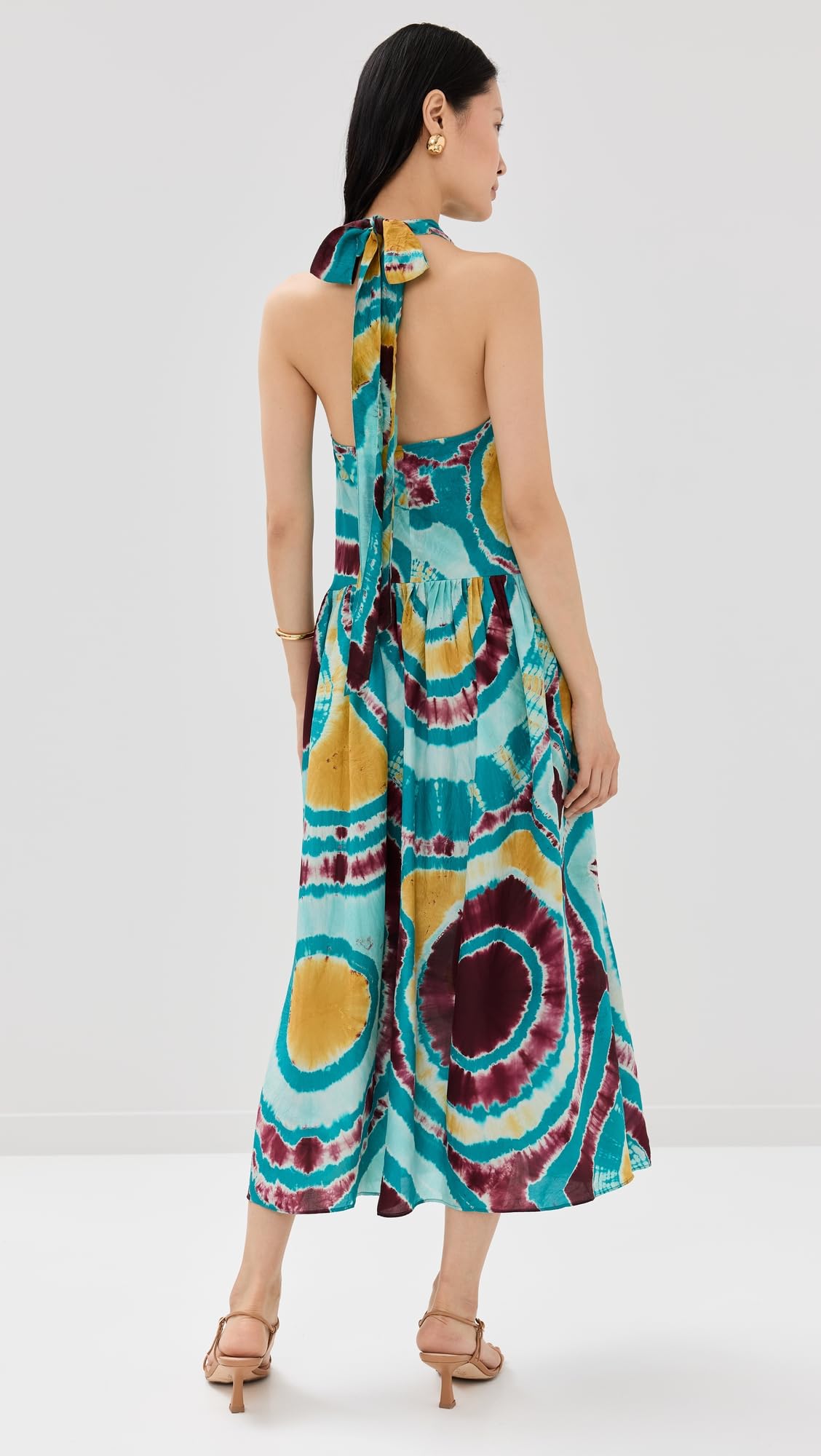 Ulla Johnson Women's Assa Dress - Floral Printed Maxi Dress with Ruffled Sleeves for Summer, Beach, and Special Occasions