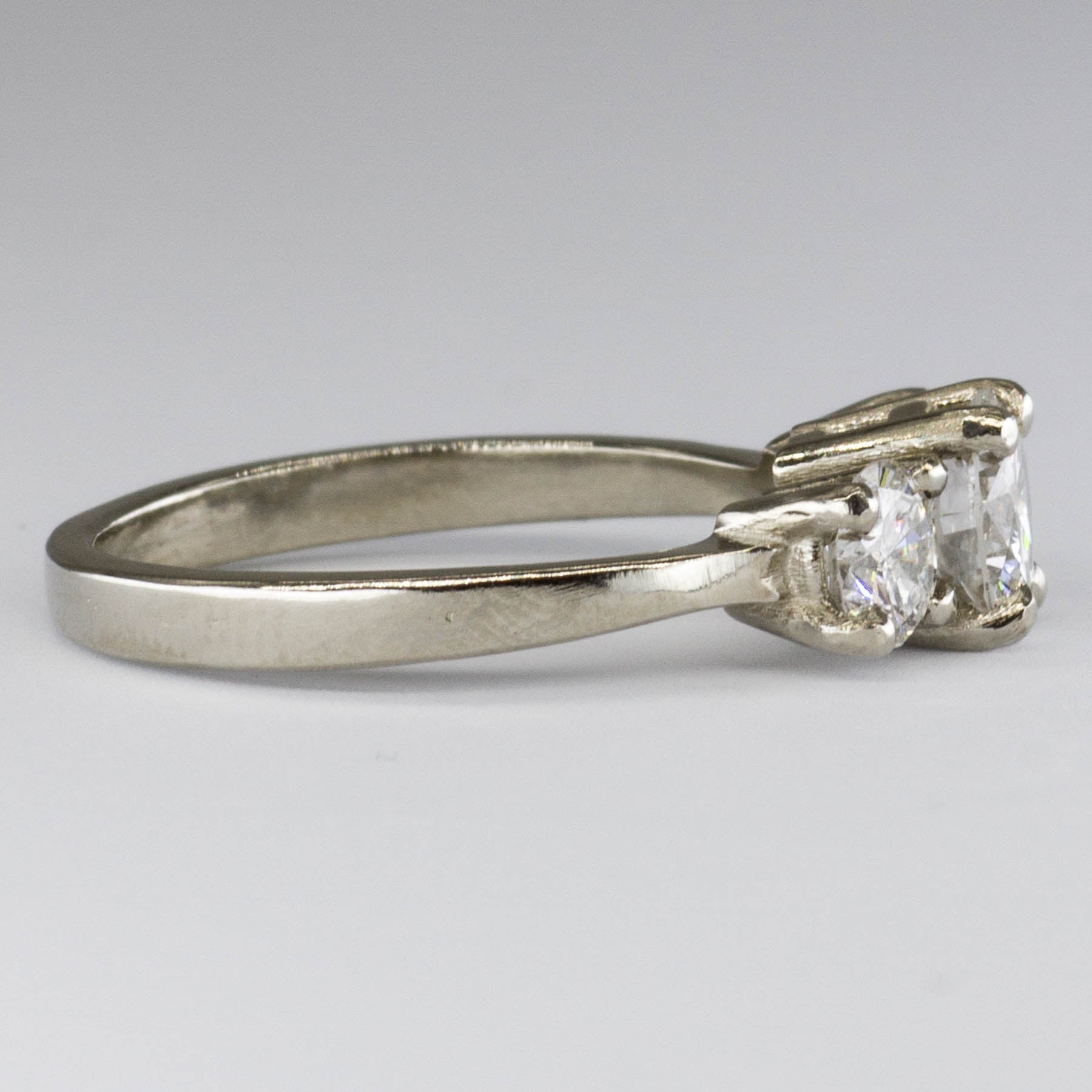 GIA Certified 18k Three Stone Diamond Ring - 0.71ctw SI1 E & 0.62ctw | Size 5.75 | Elegant Engagement, Wedding & Anniversary Jewelry Gift