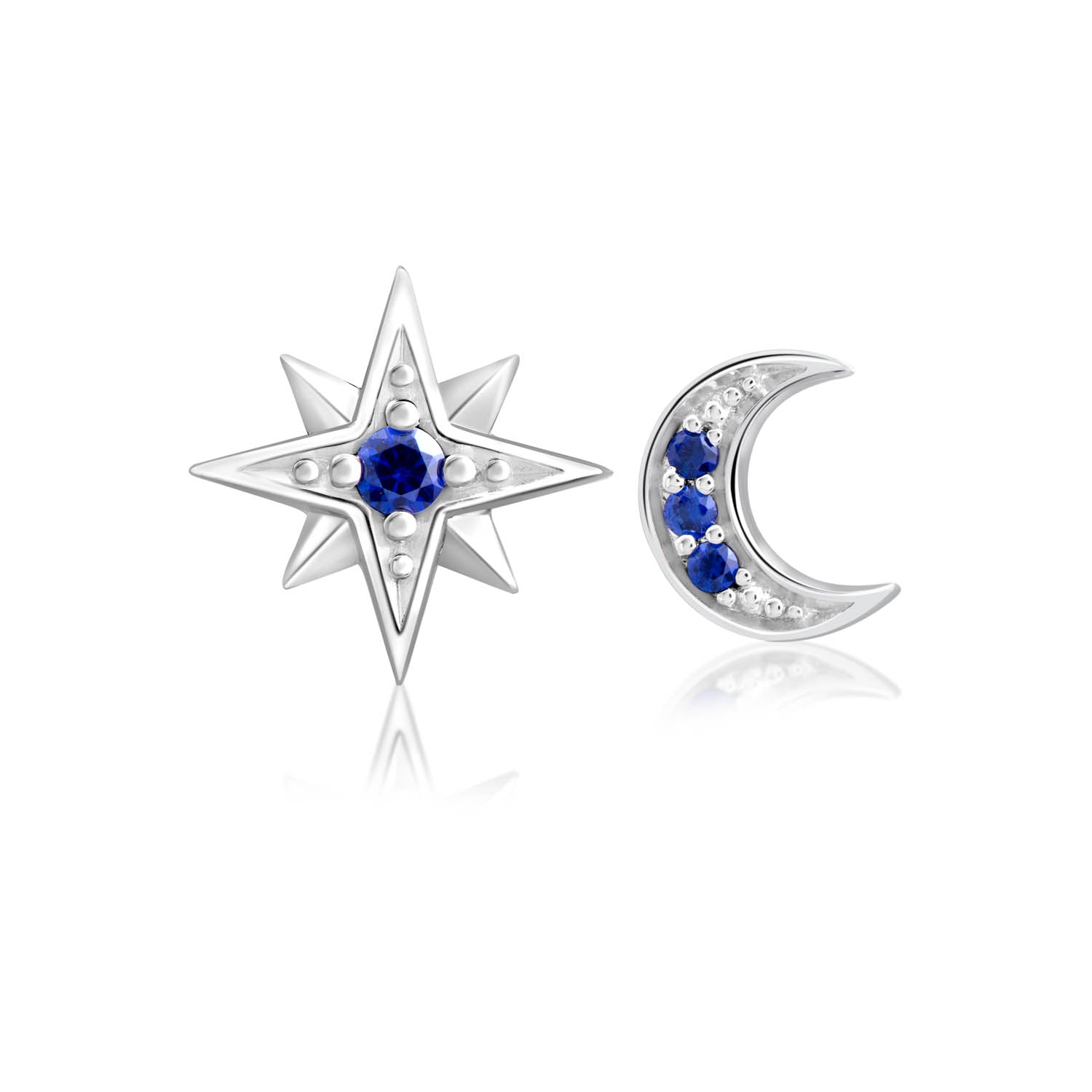 Moon and Stars Stud Earrings for Women - Dainty Celestial Jewelry for Everyday Wear, Gift Giving & Special Occasions