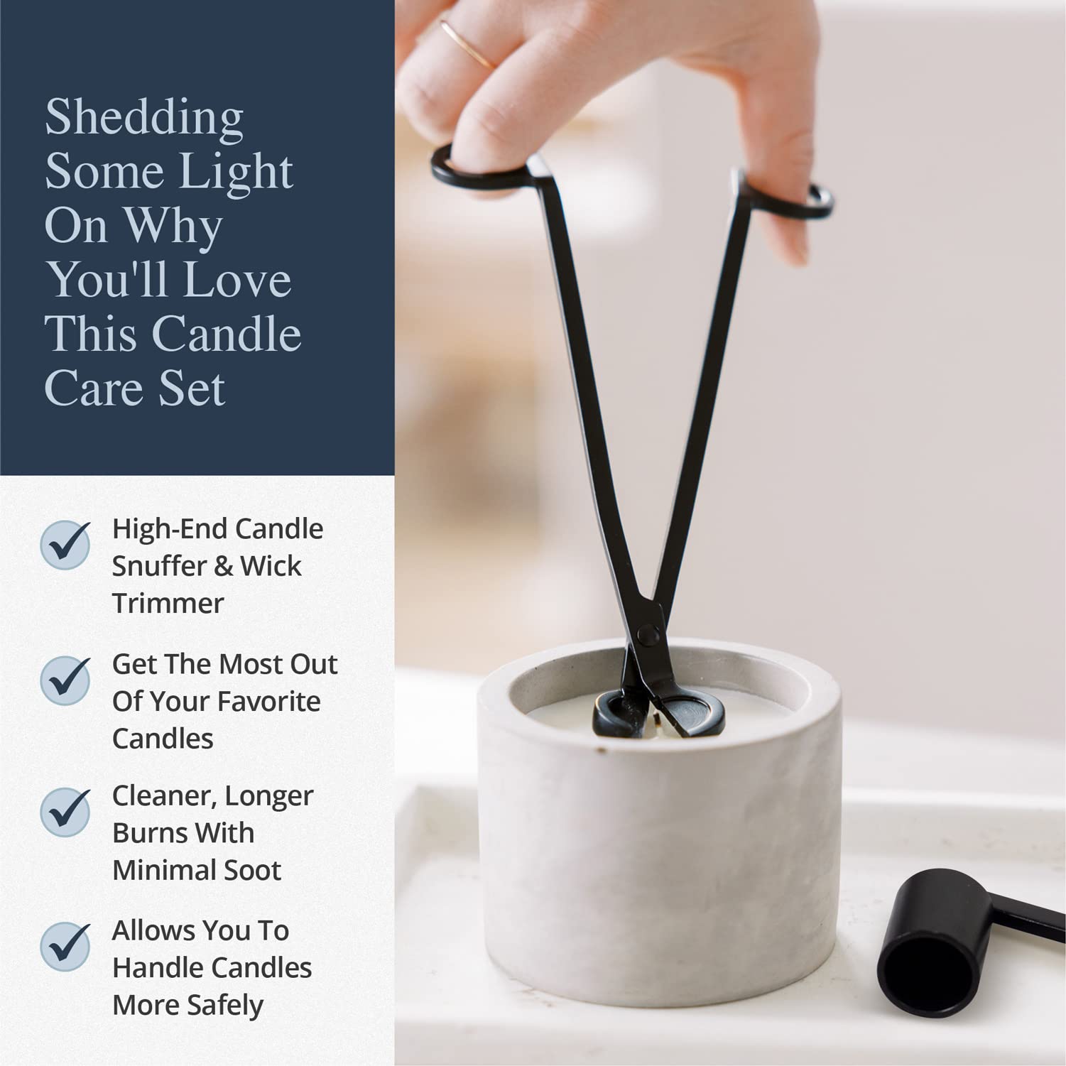 Premium Candle Wick Trimmer & Snuffer Set - Stainless Steel Candle Care Tools for Home, Spa, and Meditation - Choose Your Color (Gold, Silver, Rose Gold) - Perfect for Aromatherapy, Relaxation, and Romantic Ambiance