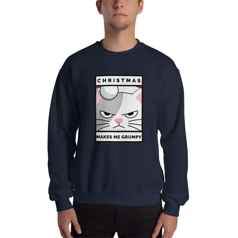 Funny Christmas Cat Sweater - Ugly Holiday Cat Sweater for Women & Men | Grumpy Cat Christmas Shirt | Cute Cat Lover Gift for Xmas Party & Family Photos