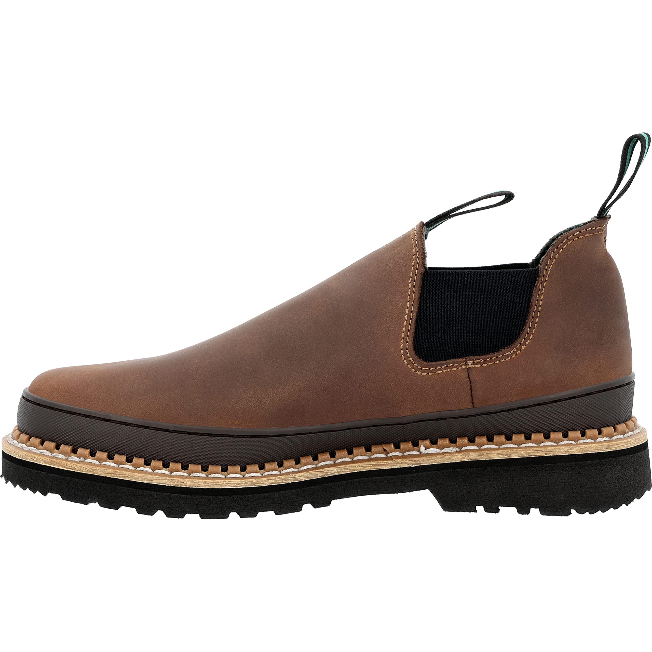 Georgia Giant Romeo Slip-On Work Boots - GR262 | Premium Full-Grain Leather | Non-Slip Oil-Resistant Safety Shoes | Lightweight Comfort | Dark Brown Crazy Horse Leather | Ideal for Construction, Warehouse & Outdoor Work