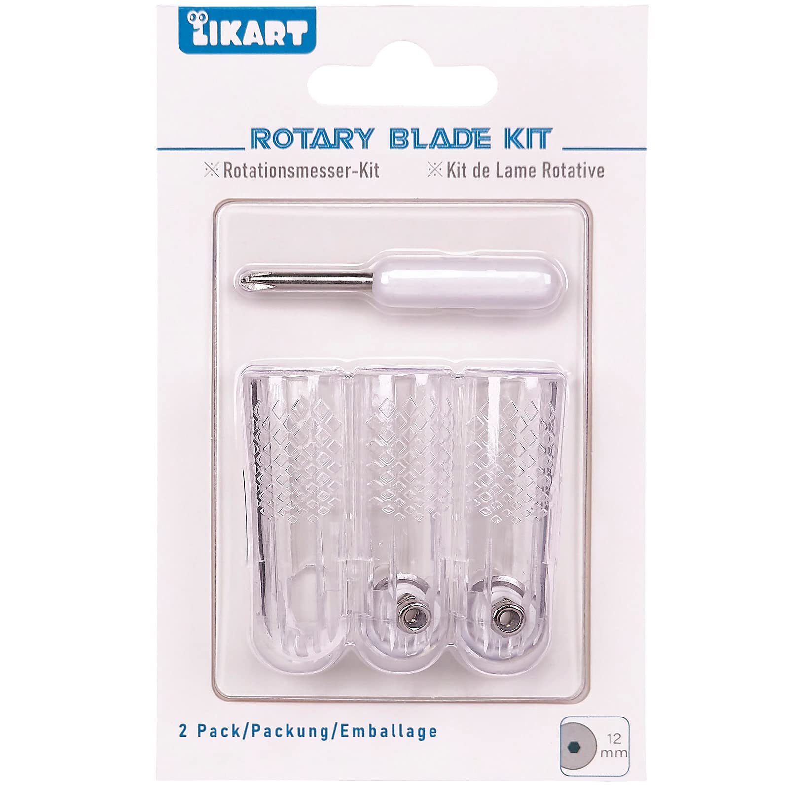 Likart 2-Piece Rotary Blade Replacement Kit - Compatible with Rotary Blade Drive Housing & Maker Cutting Machine - Heavy-Duty Fabric Cutting Blades for Denim, Burlap - Perfect for Quilting, Sewing & Craft Projects