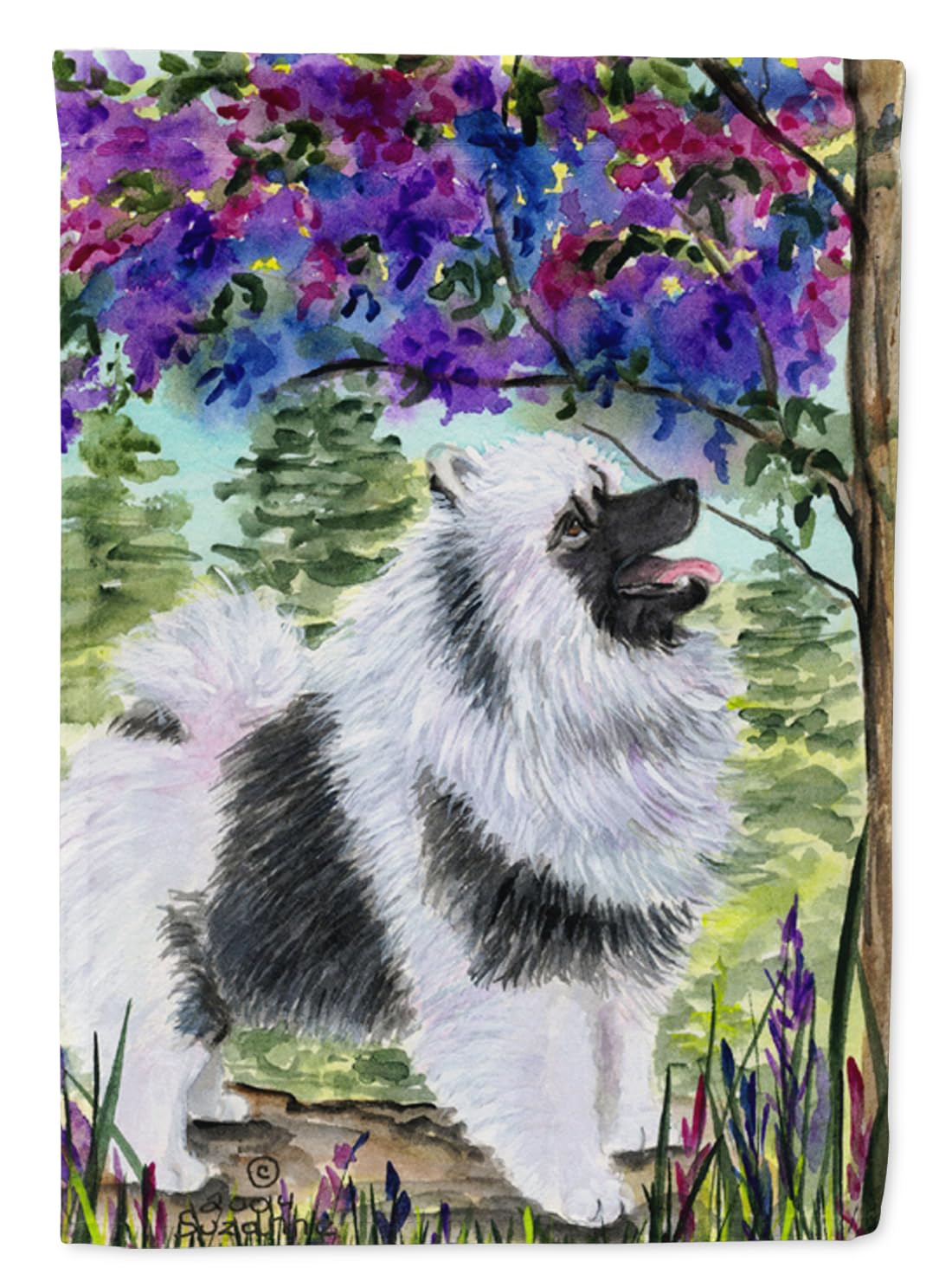 Keeshond Garden Flag & Mailbox Flag - Decorative Yard Banner for Patio, Flower Beds & Outdoor Decor - Colorful Dog Artwork - Perfect for Seasonal Displays & Front Yard Greetings