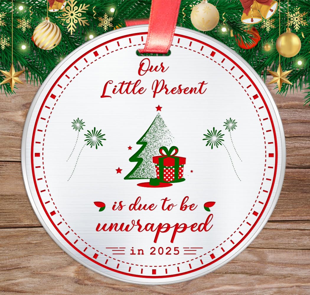 2025 Baby Pregnancy Announcement Gift for Husband, Grandparents & Family - Unique Keepsake Ornament for Expecting Parents - Perfect for Gender Reveal, Baby Shower & Nursery Decor