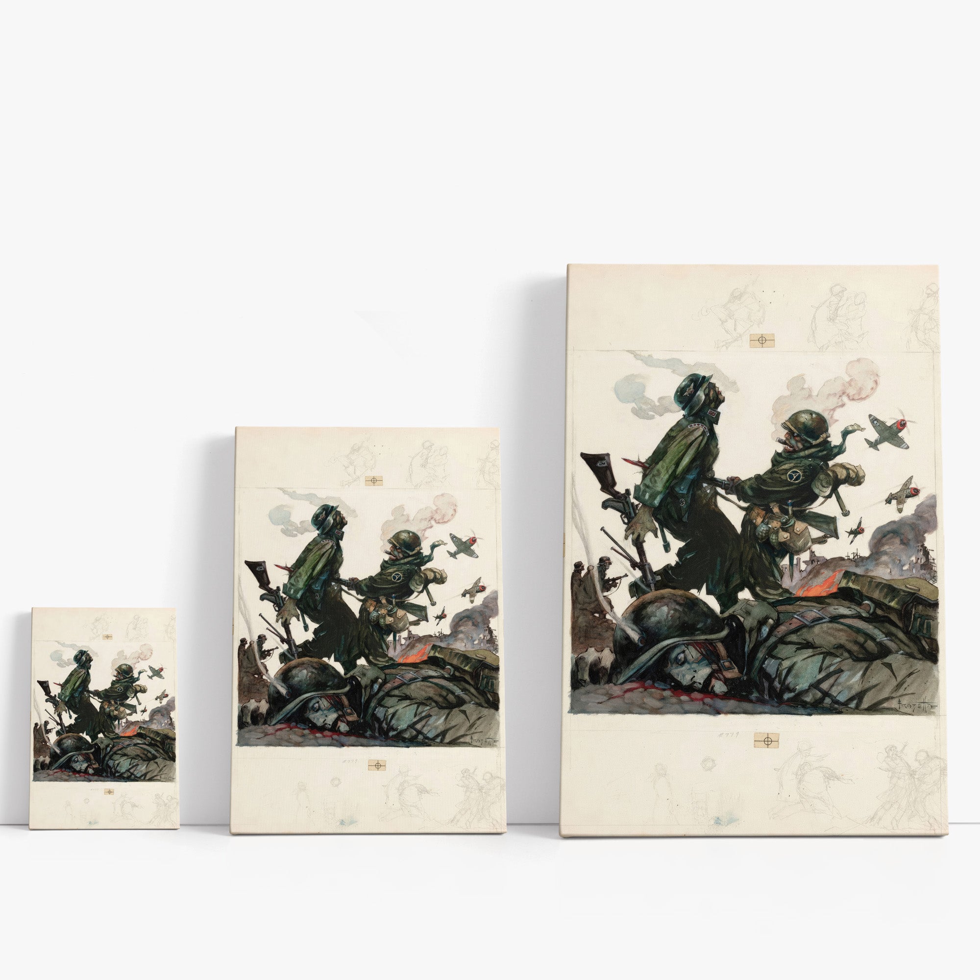 Blazing Combat II Canvas Wrap - Premium Wall Art for Home & Office Decor - Perfect for Living Room, Bedroom, or Game Room