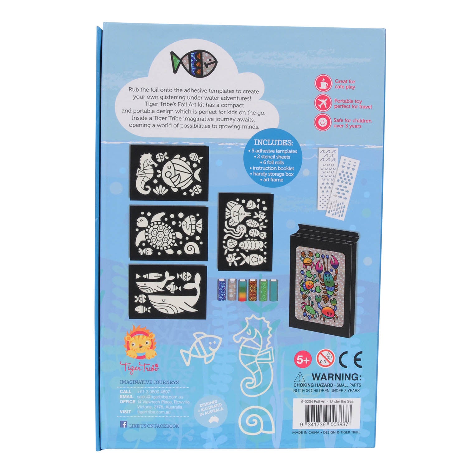 Foil Art Under the Sea - DIY Ocean Themed Craft Kit for Kids & Adults - Perfect for Home Decor, Scrapbooking & Party Activities
