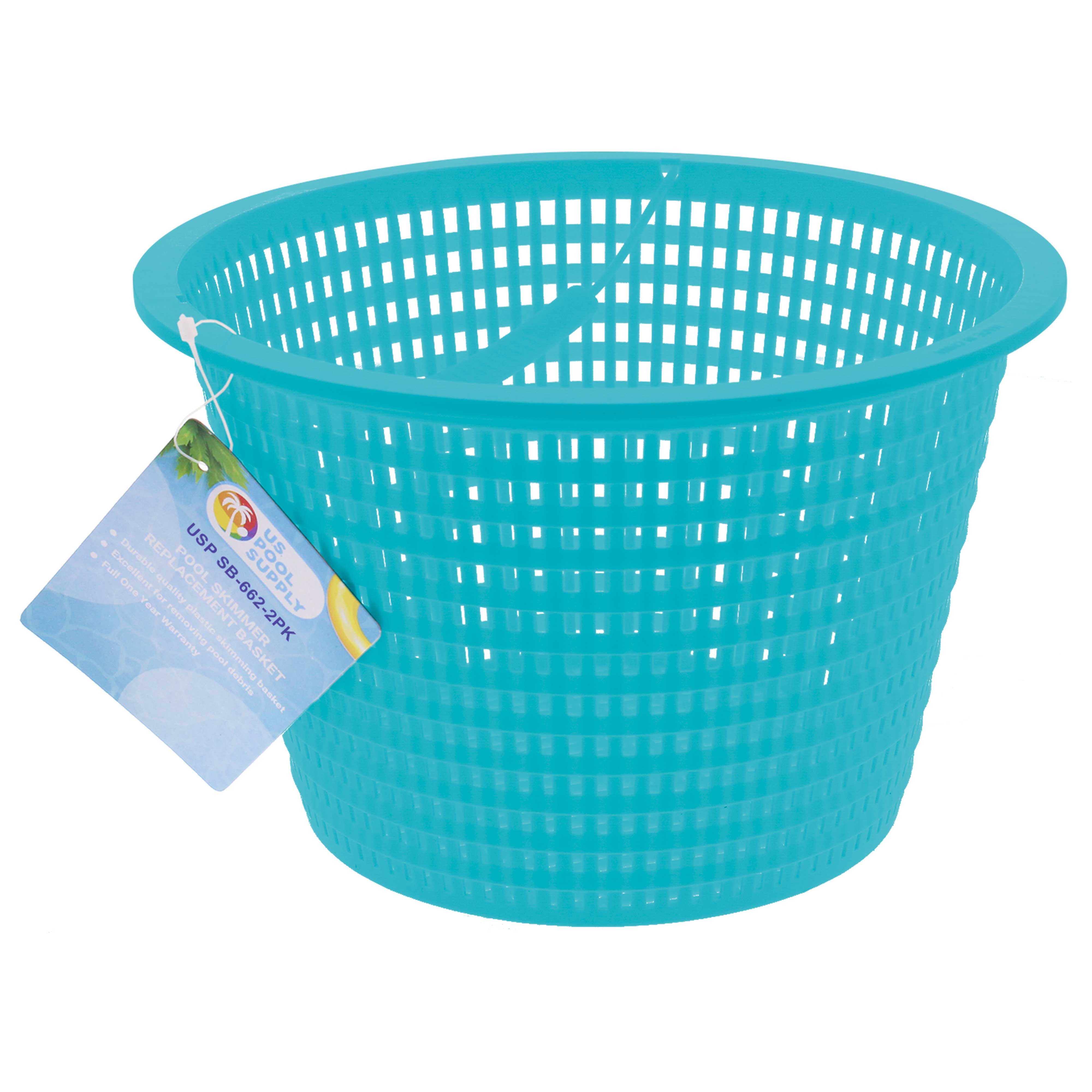U.S. Pool Supply® Teal Blue Plastic Pool Skimmer Basket (Set of 2) - 8