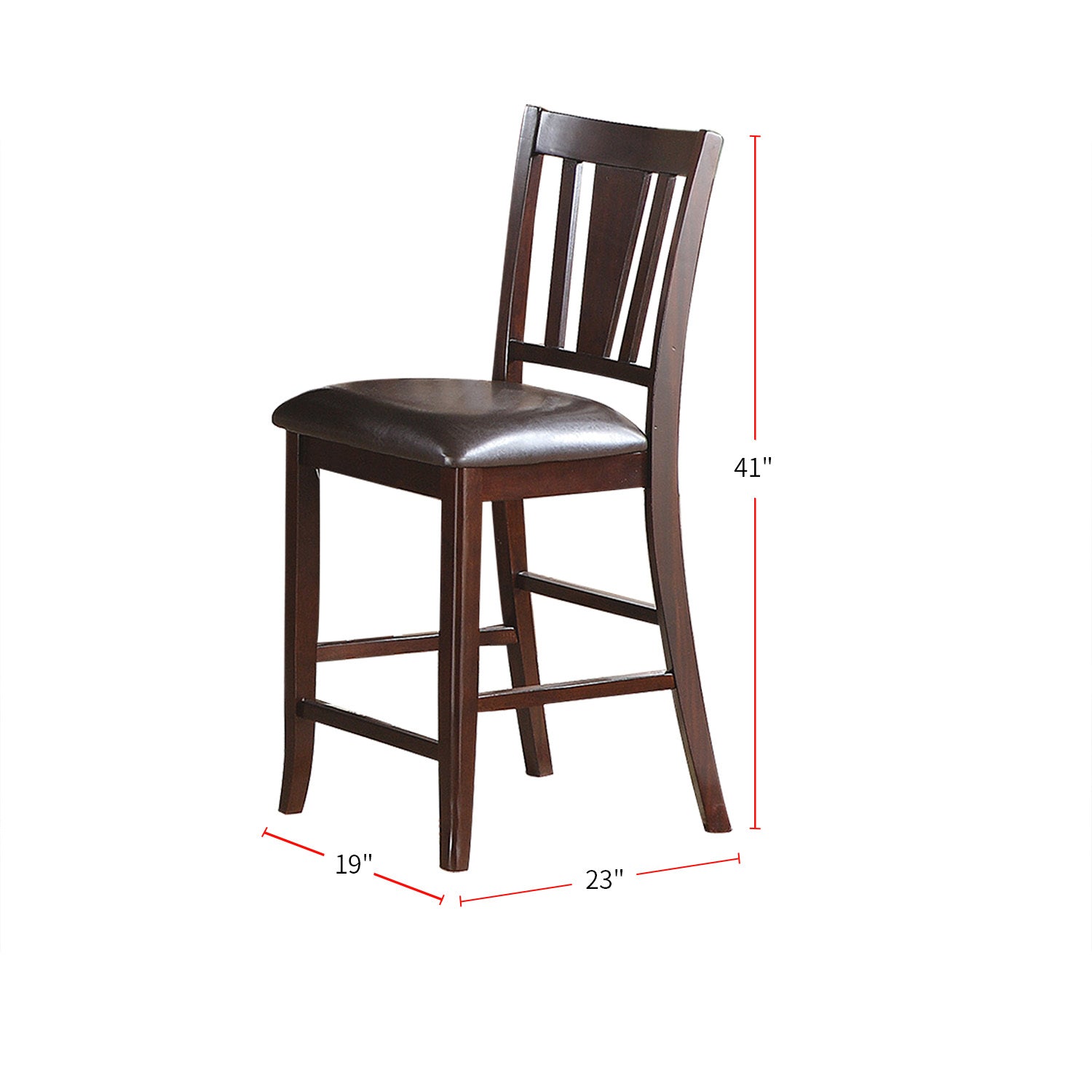 Dark Brown Darrell Upholstered Counter Height Bar Stools - Set of 2 Kitchen Island Chairs for Dining Room & Breakfast Nook
