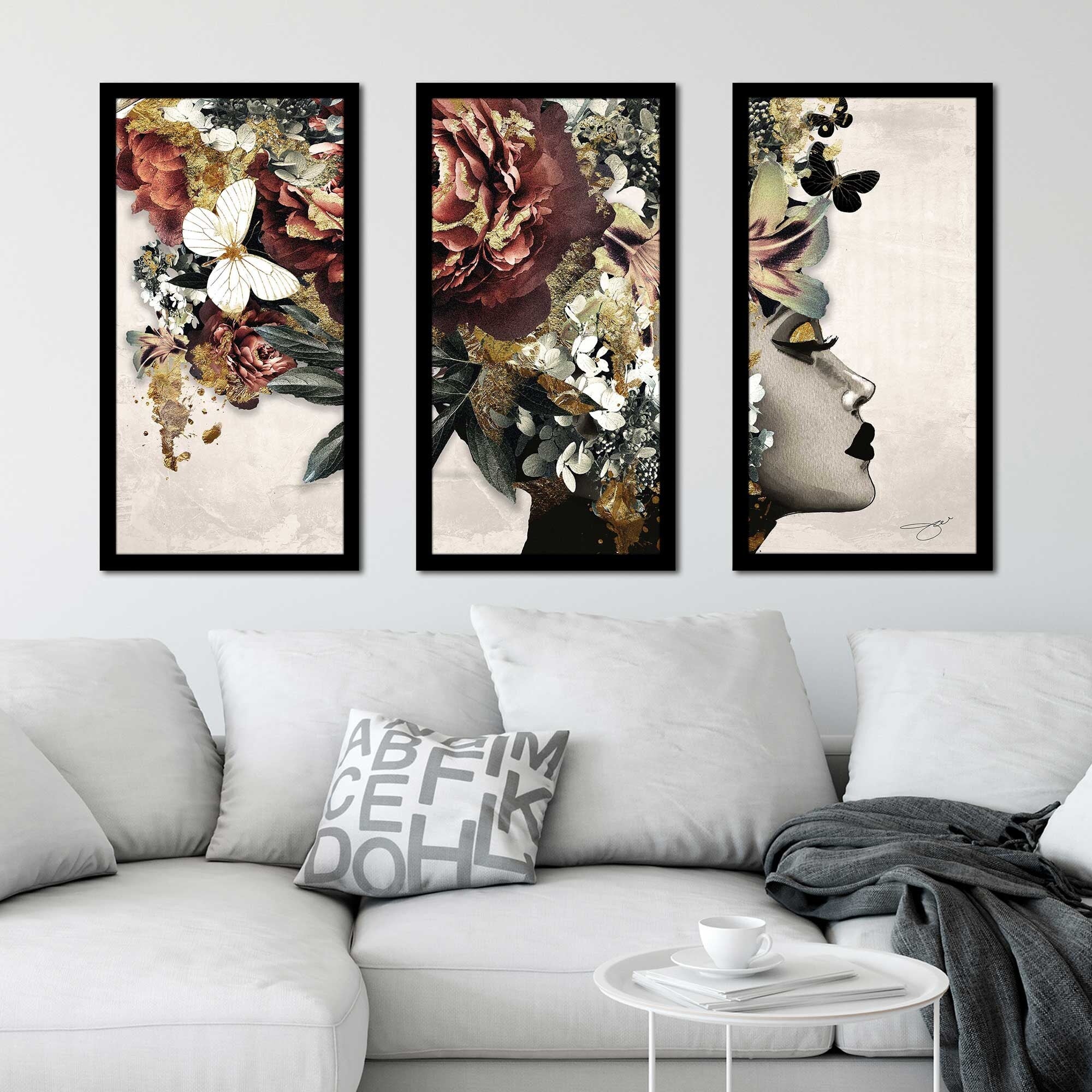 Afrique Model 2 3-Piece Acrylic Wall Art Set - Modern Abstract Print for Living Room, Bedroom & Office Decor
