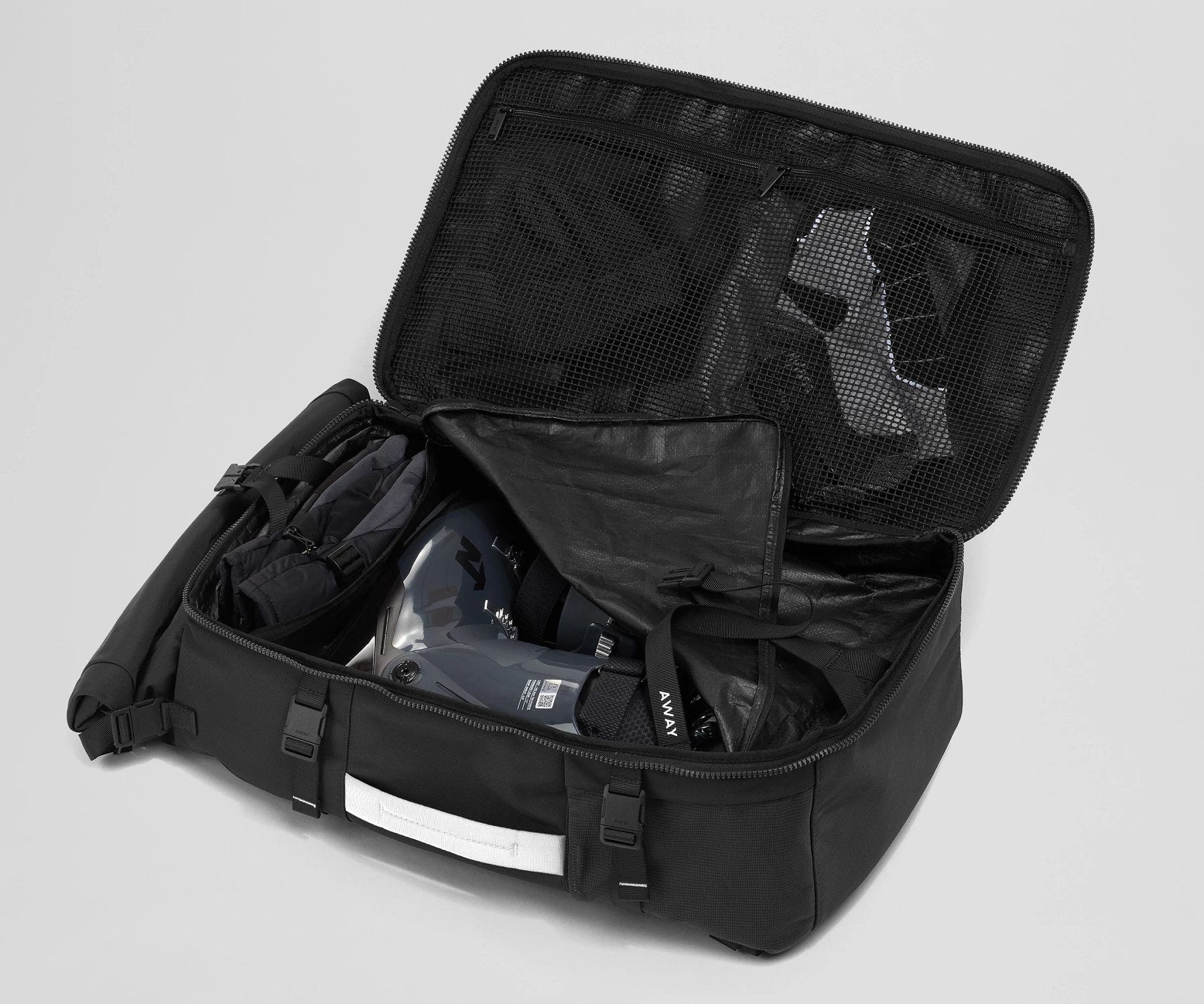 Jet Black 55L Carry On Boot Bag - Durable Travel Duffel for Hiking, Gym & Weekend Trips