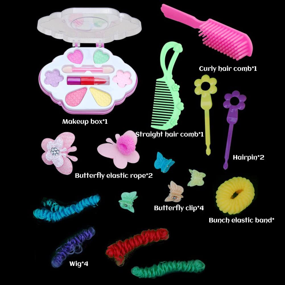 17Pcs Kids Hairdressing Toy Set - Pretend Play Makeup Doll for Girls | Gift & Educational Fun