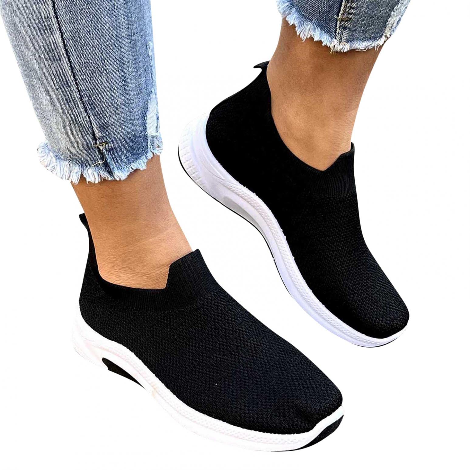 Non-Slip Women's Sneakers - Breathable Mesh Walking Shoes for Women | Comfortable Casual Platform Loafers for Walking, Running & Daily Wear