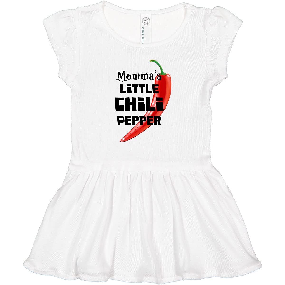 Inktastic Momma's Little Chili Pepper Toddler Dress - Cute Baby Girl Outfit for Parties, Holidays & Family Photos | Soft Cotton Comfort for Toddlers 12-24 Months