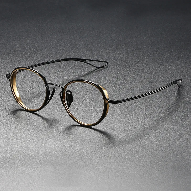 Unisex Full Rim Oval Round Titanium Eyeglasses Frame 42410 - Lightweight Durable Glasses for Men & Women - Perfect for Reading, Driving & Everyday Use