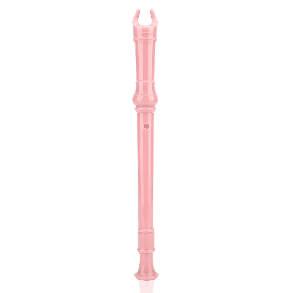 8 Hole High Pitch Soprano Descant Recorder Flute - Pink ABS Plastic Woodwind Instrument with Cleaning Rod for Kids & Adults | School Band, Music Class, Beginner Practice, Home Performance