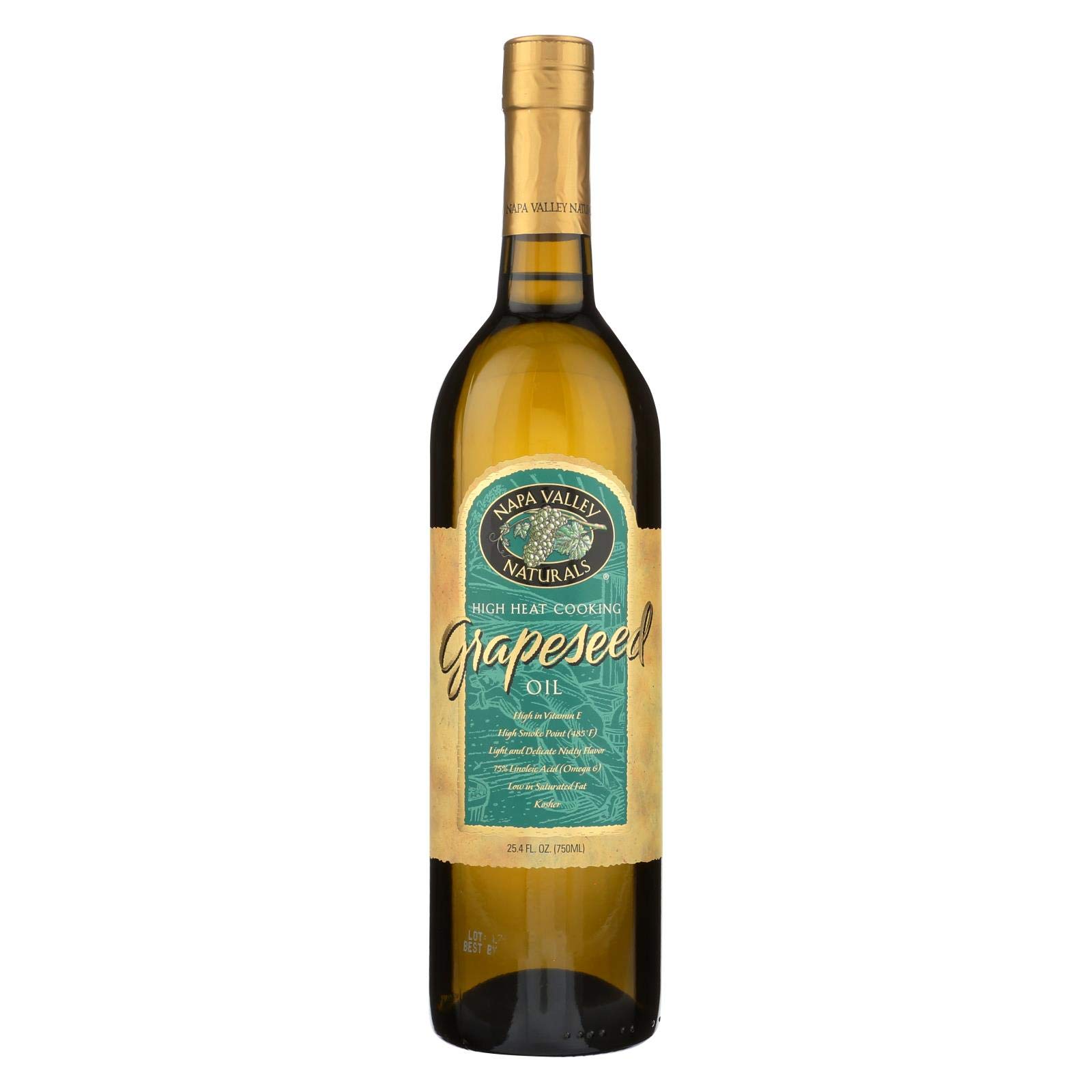 Napa Valley Naturals Grapeseed Oil - 12 Pack (25.4 Fl oz Each) - 100% Pure, Cold Pressed, High Heat Cooking Oil - Perfect for Frying, Baking & Salad Dressings