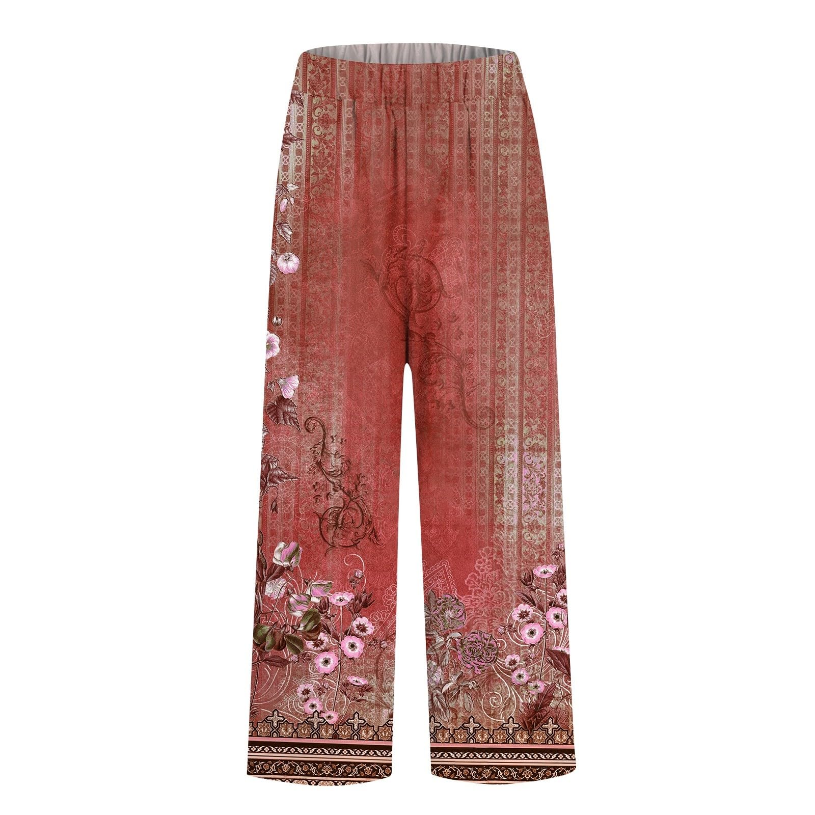 YUTANRAL Women's Cotton Linen Pants - High Waisted Wide Leg Summer Casual Trousers with Pockets | 2024 Trendy Fashion | Perfect for Beach, Office & Everyday Wear