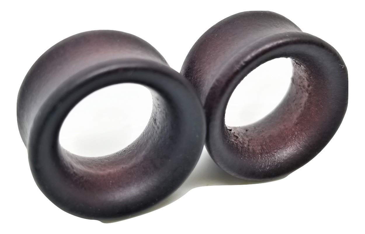 Organic Stained Bamboo Tunnel Ear Plugs - Double Flare Saddle - 7 Sizes (1/2