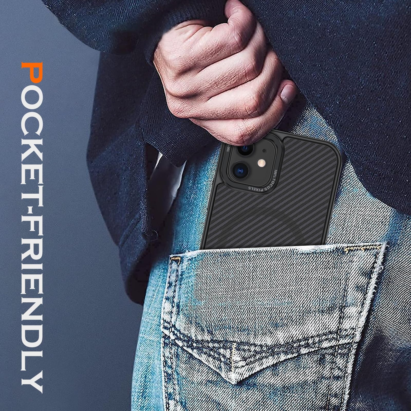 YINLAI Magnetic Phone Case for iPhone 11 6.1-Inch [Magsafe Compatible] - Carbon Fiber Slim Protective Cover with Metal Frame & Buttons | Shockproof & Wireless Charging Support | Perfect for Men & Women | Ideal for Daily Use, Work & Outdoor Activities (Black)