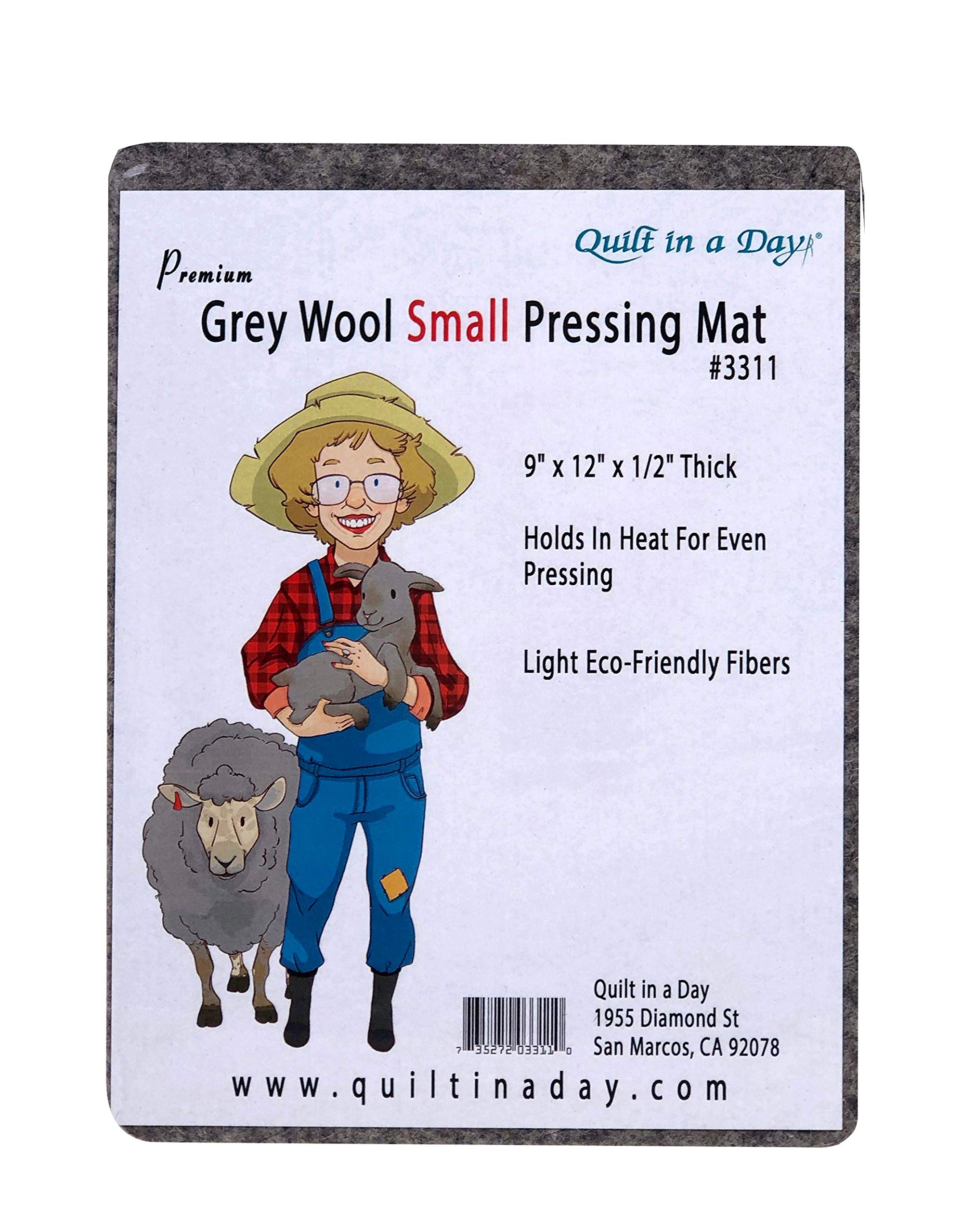 Quilt In A Day Grey Wool Small Pressing Mat for Sewing & Quilting - Perfect Ironing Accessory for Crafting, DIY Projects & Fabric Pressing