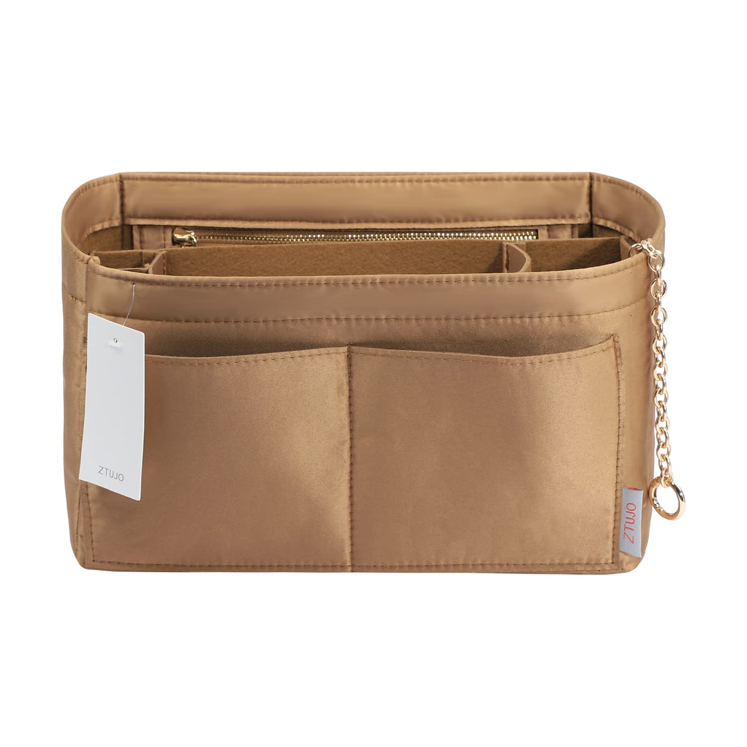 Premium Felt Purse Organizer Insert with Zipper & Sewn Bottom - 6 Sizes for Louis Vuitton Speedy, Neverfull, Graceful Handbags | Perfect for Travel, Work & Daily Organization