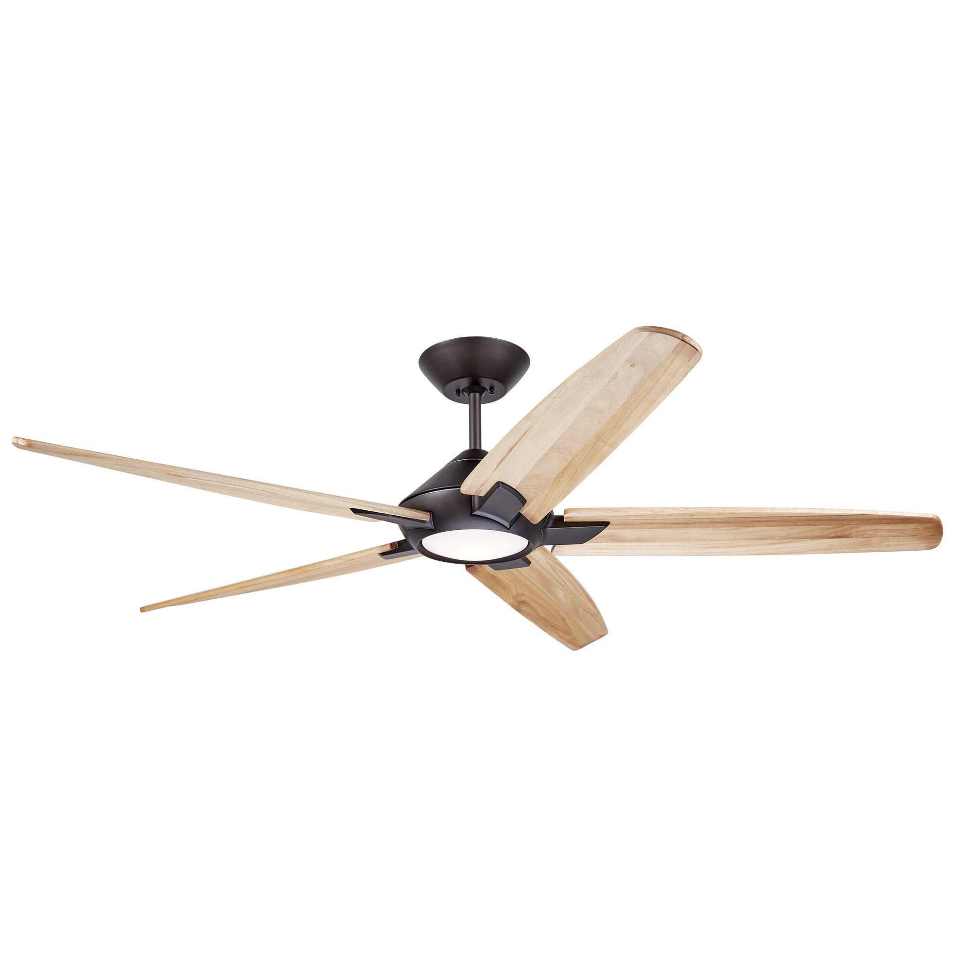 Dorian Eco 60 Inch Ceiling Fan with Light - Dimmable LED Fixture & Premium DC Motor - 6-Speed Wall Control - Natural Solid Wood Blades - Oil Rubbed Bronze Finish - Perfect for Living Room, Bedroom, or Outdoor Covered Patio