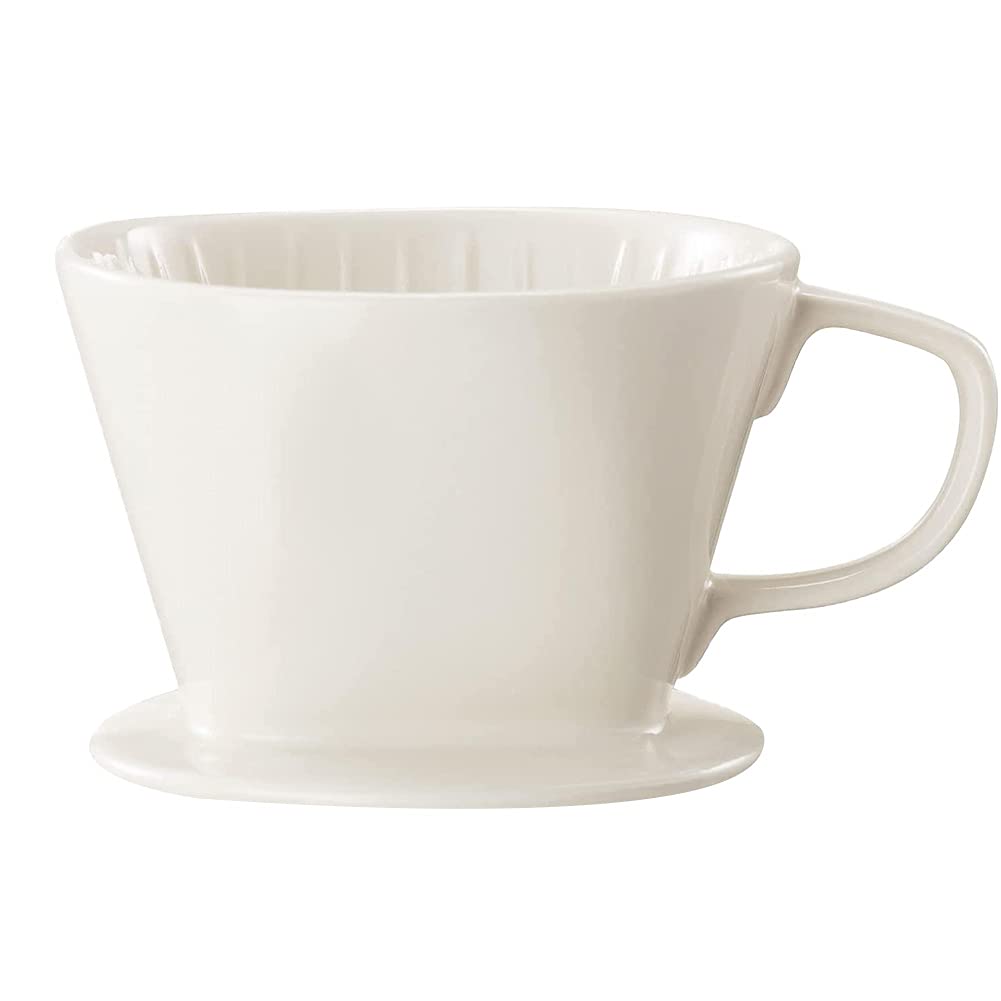 Eioflia Reusable Ceramic Pour Over Coffee Dripper - White Porcelain Cone Filter with 3 Drip Holes for Perfect Brewing | Ideal for Home, Office & Camping Coffee Making
