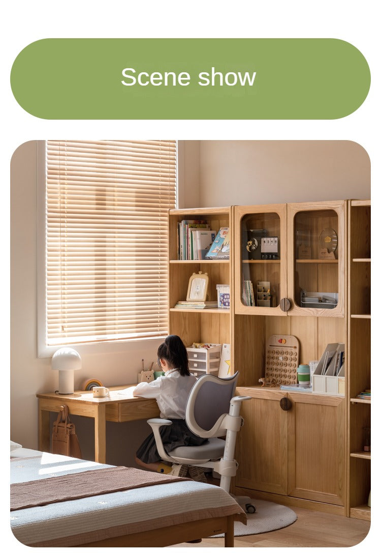 Solid Oak Wood Kids Bookshelf - Sturdy & Safe Book Storage for Toddlers & Children - Perfect for Bedroom, Nursery, or Playroom Organization