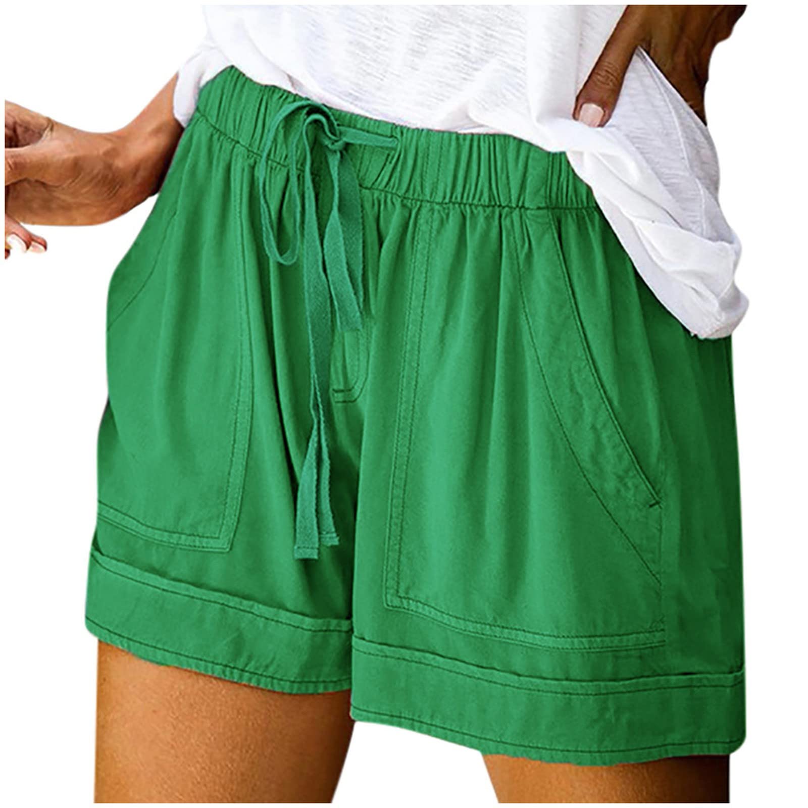Women's Cotton Jersey Knee-Length Sweat Shorts with Pockets - Comfortable Summer Workout & Lounge Shorts for Running, Yoga, and Casual Wear