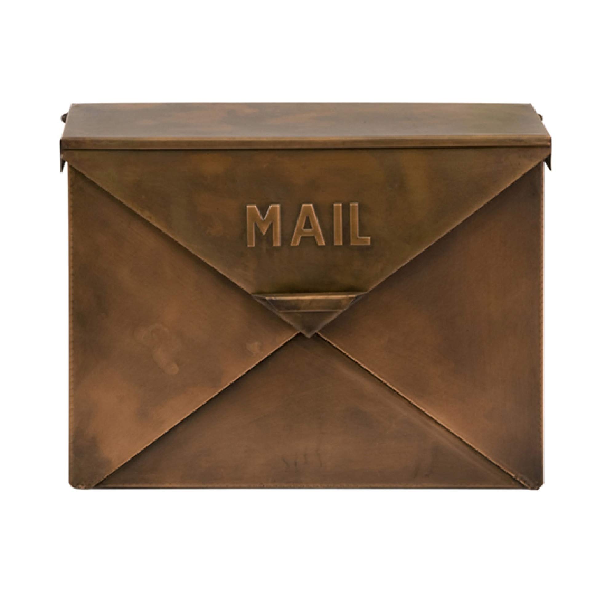 IMAX 44090 Copper Mail Box - Multi-Purpose Document Organizer, Letter Holder & Suggestion Box for Home & Office Desk - Decorative Storage Solution for Mail, Bills, Office Supplies & Small Items