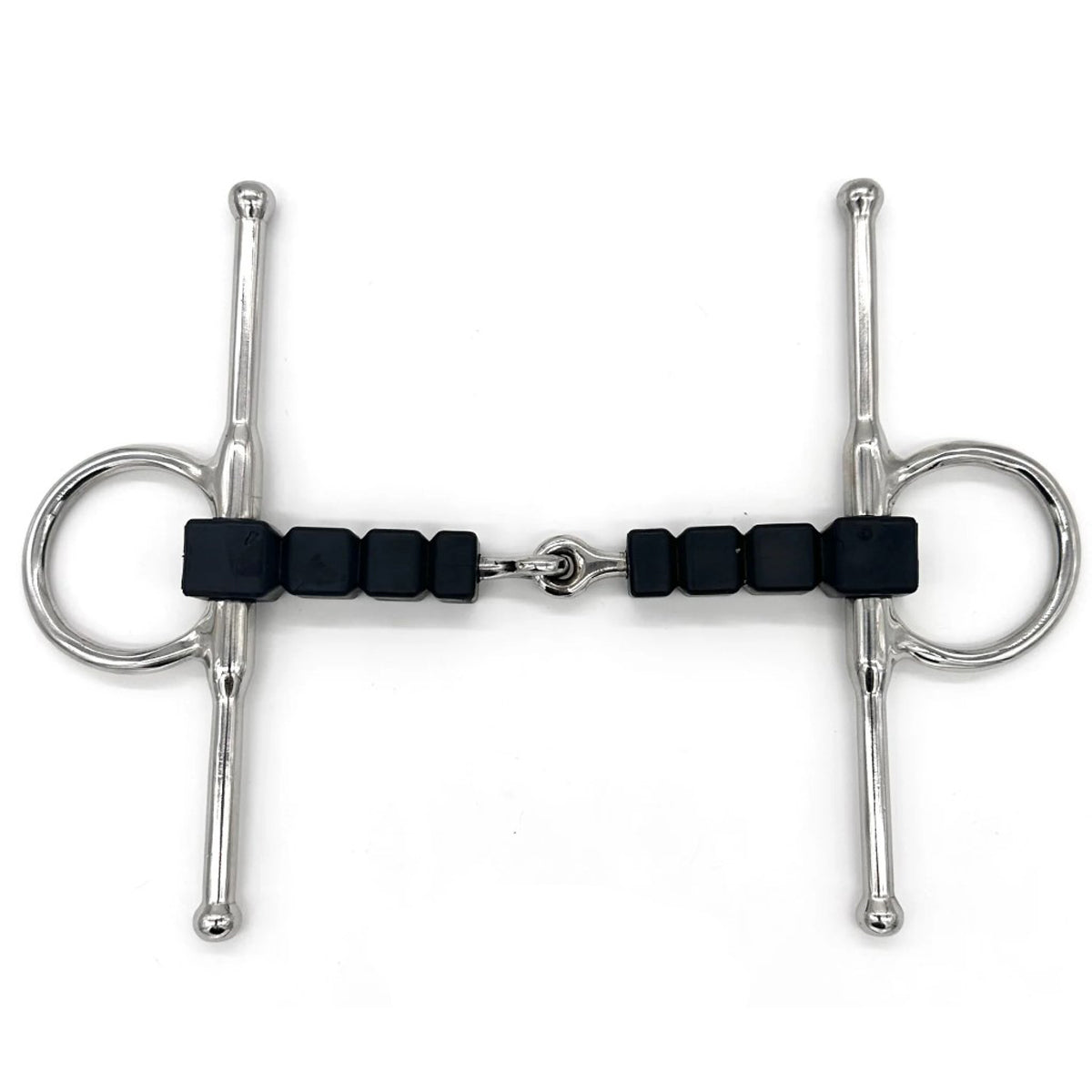 AJR Rubber Block Full Cheek Bit - Comfortable Horse Training Bit for Dressage & Jumping - Durable Rubber Mouthpiece for Gentle Control - Perfect for English Riding & Show Training