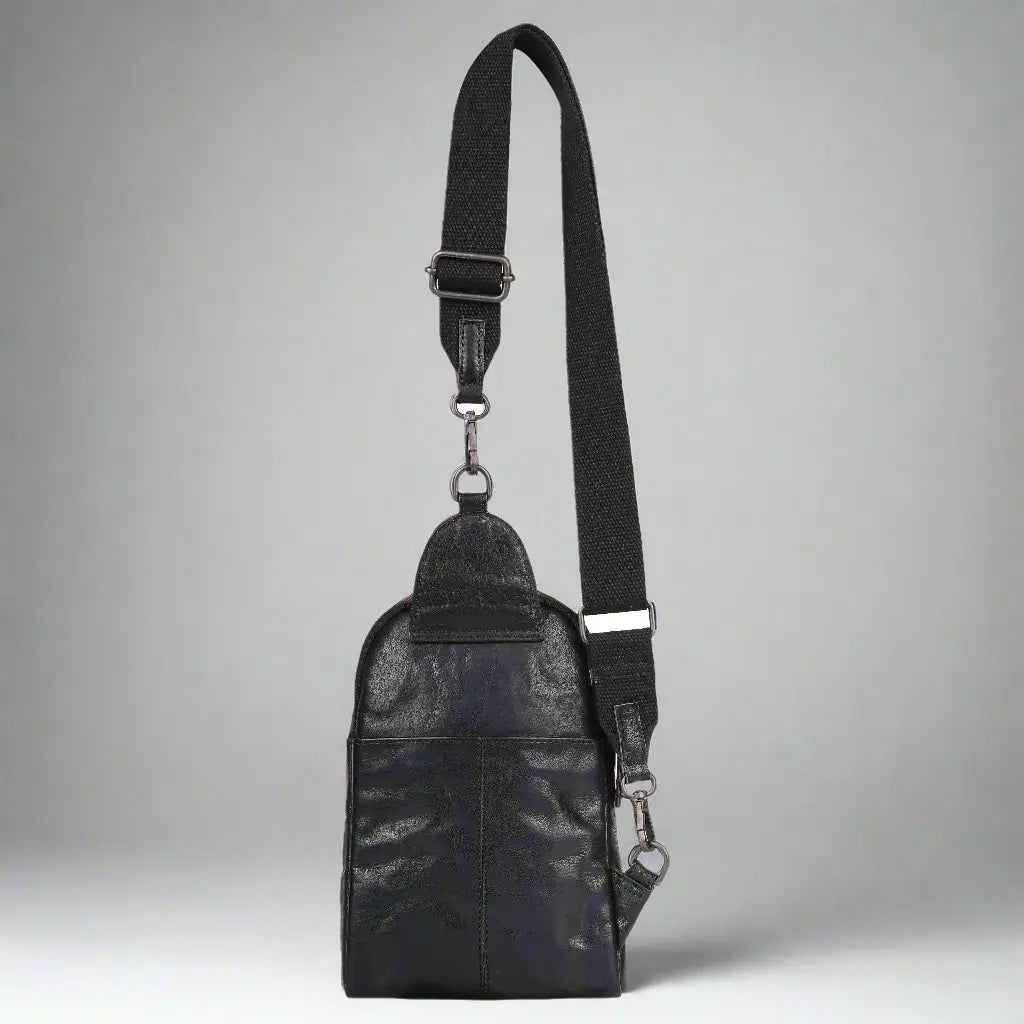 MET Andora Leather Chest Front Bag & Backpack - Stylish Crossbody Sling Bag for Hiking, Travel & Everyday Use
